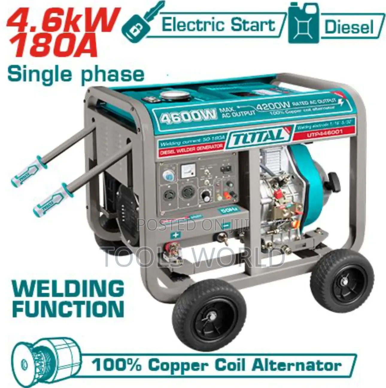 Total Diesel Generator and Welder 4600w / 50-180a (Tp446001)