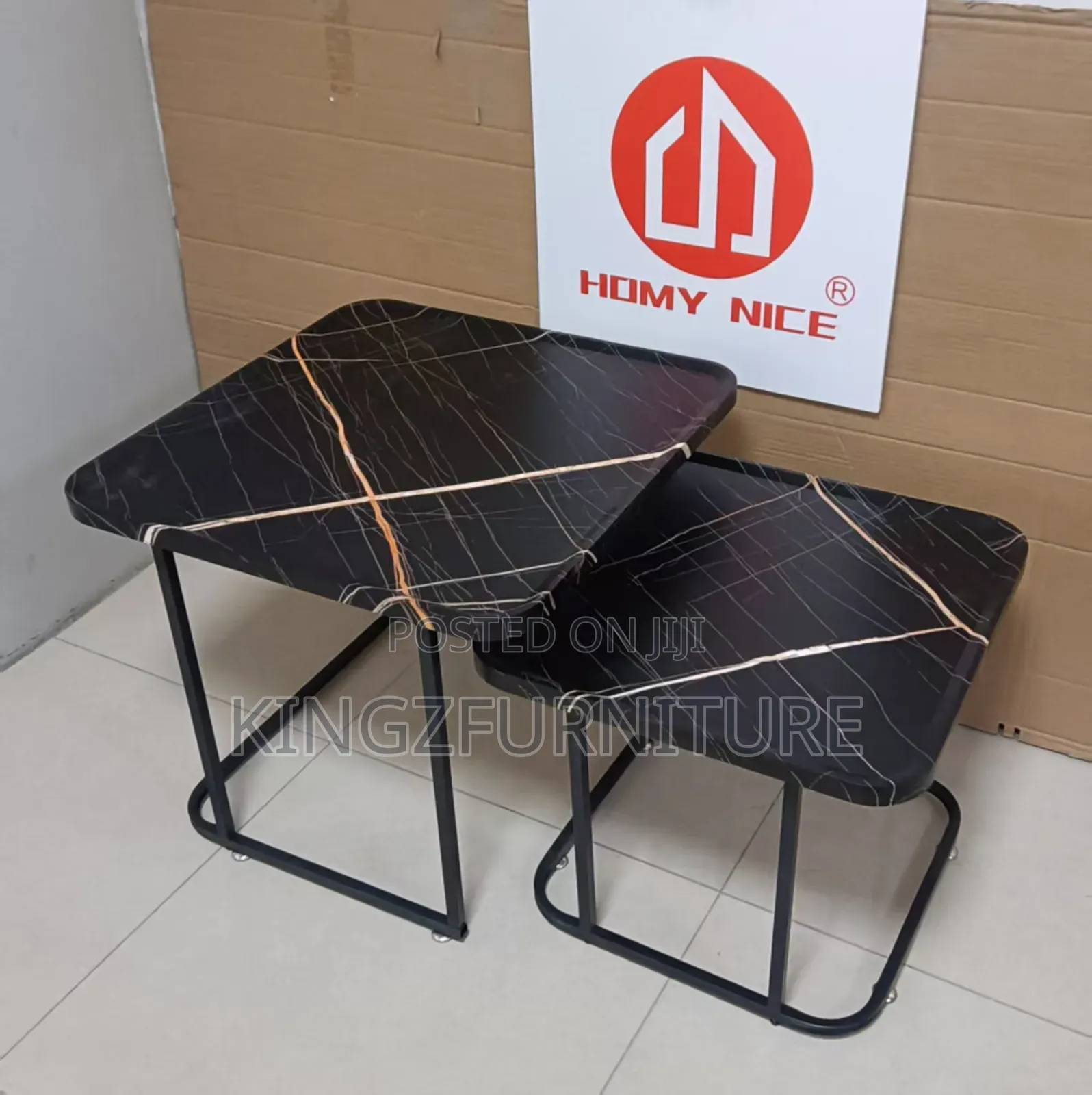 2-in-1 Black Nesting Table Set