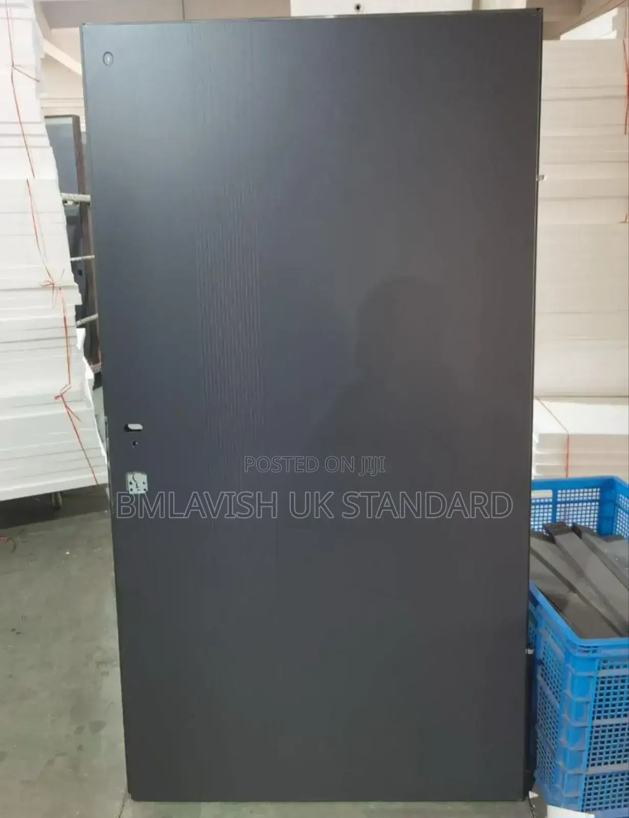 Gray Israeli Steel Security Door 3ft by 7ft Plain Design