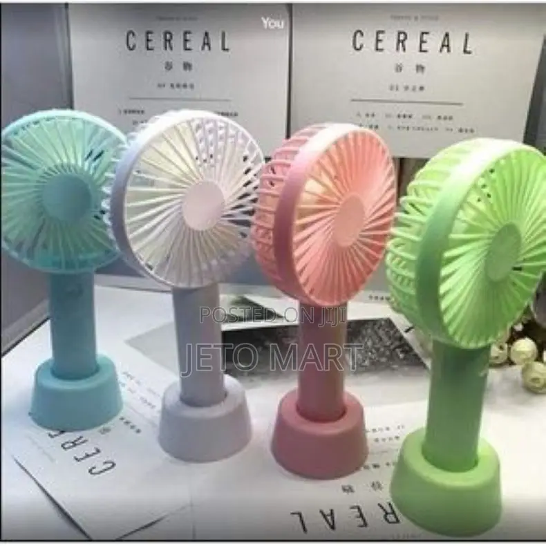 Portable Mini Usb Rechargeable Hand Held Fan + Base