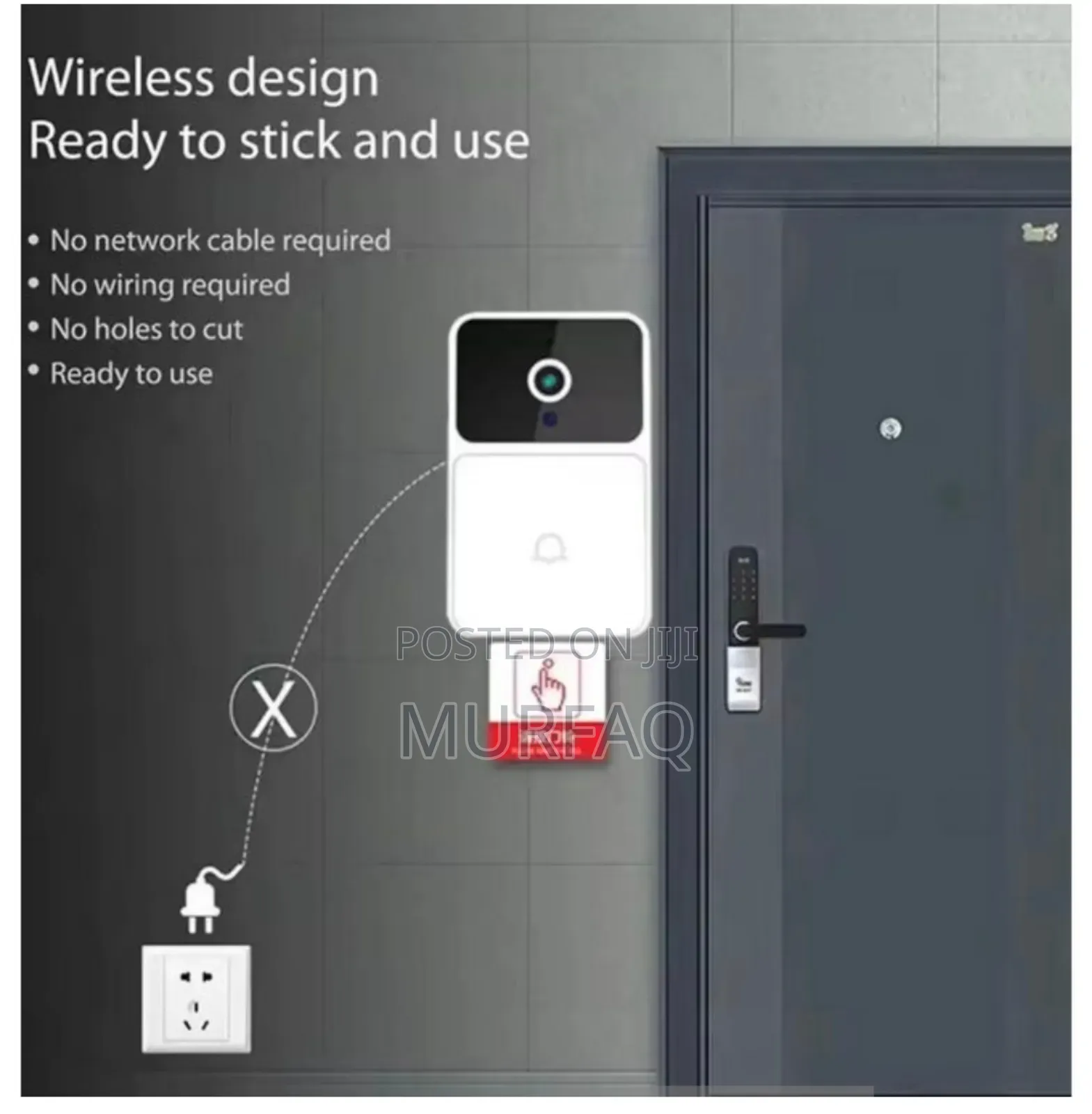 Wifi Video Doorbell Camera With Night Vision Two-Way Intercom