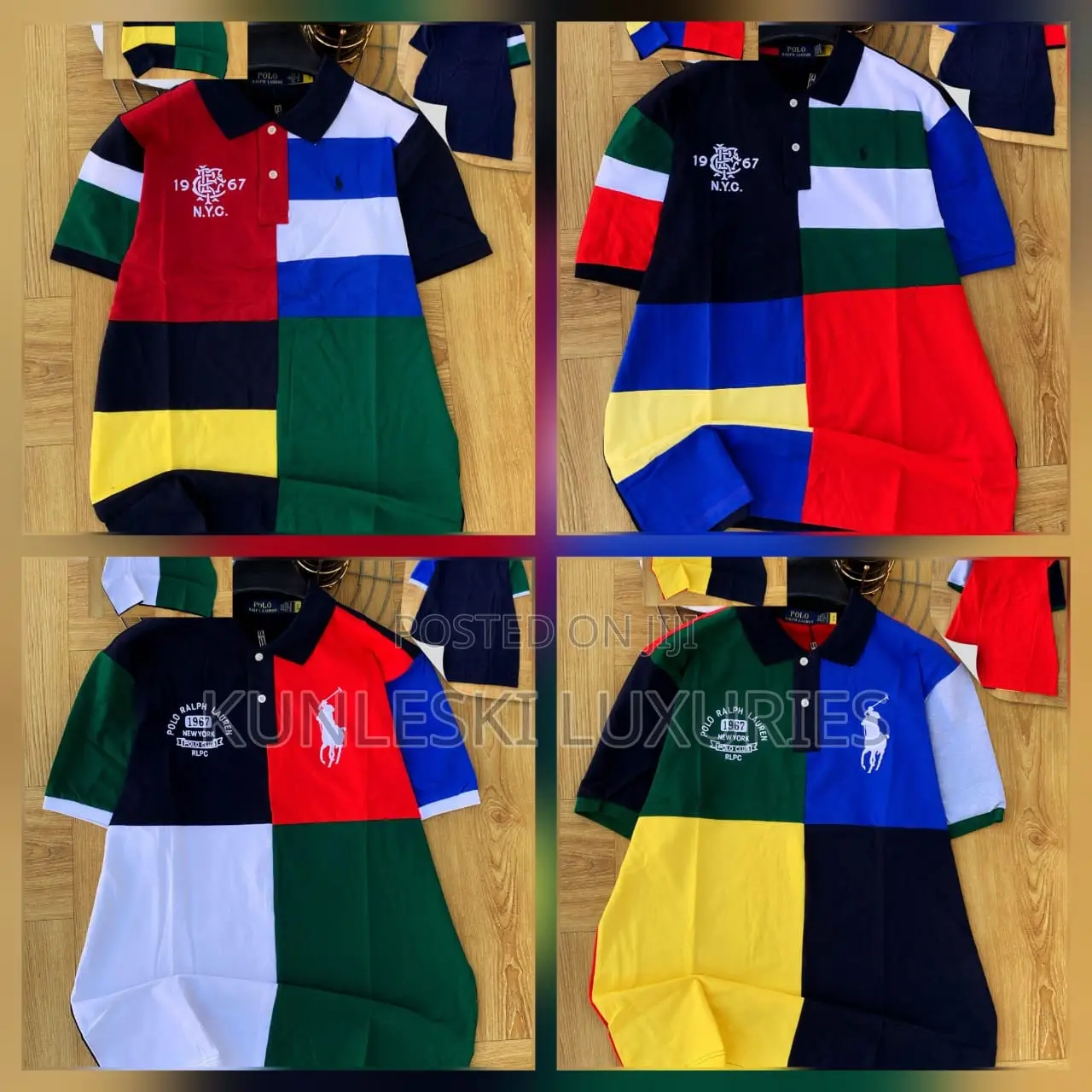 Original Multi Color Polo Ralph Lauren Collar Neck T-Shirt