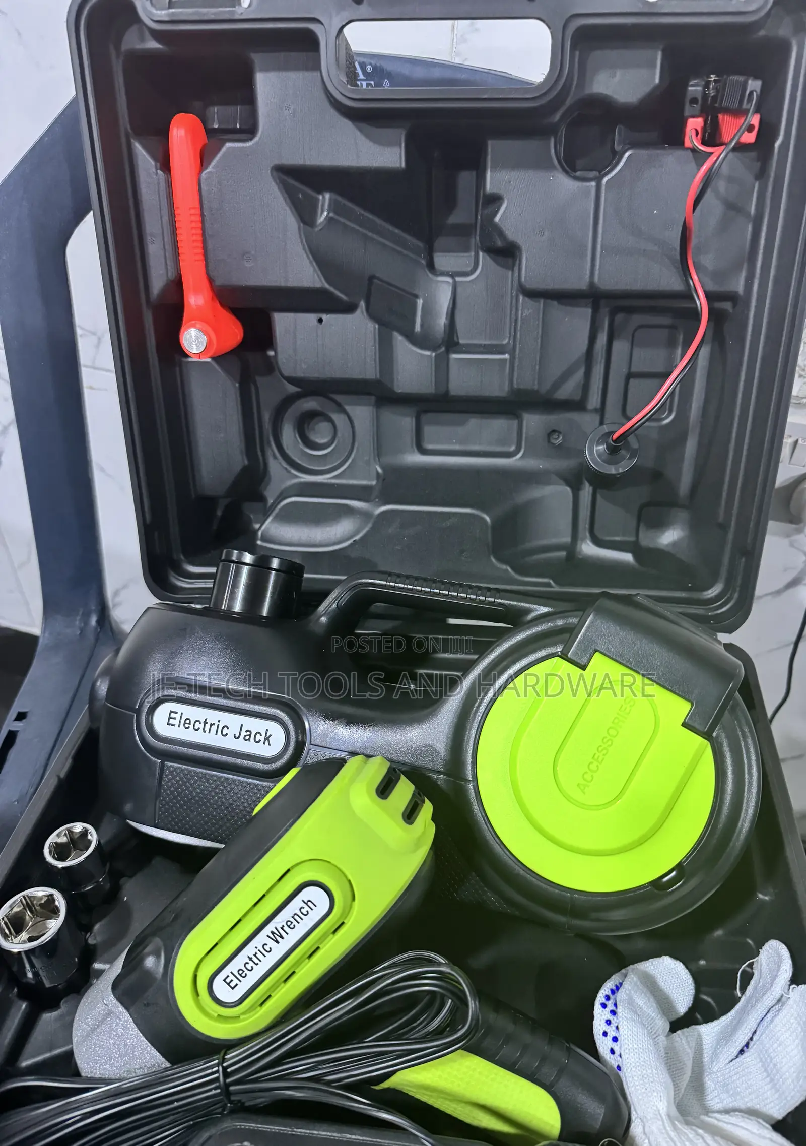 Electric Car Jack Kit + Tire Inflator Pump + Impact
