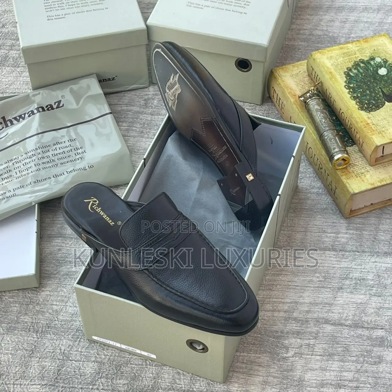 Original Richwanaz Leather Half Shoes in 2 Colors