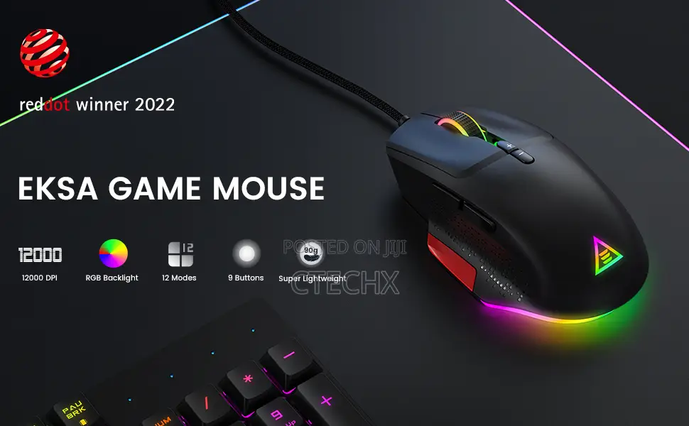 Eksa Gaming Mouse Wired, 90g Pc Gaming Mice With 200-12000 Dpi