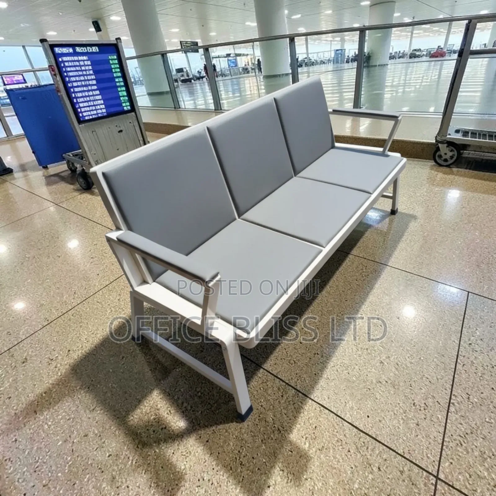Premium 3 Seater Waiting Airport Chair - Gray