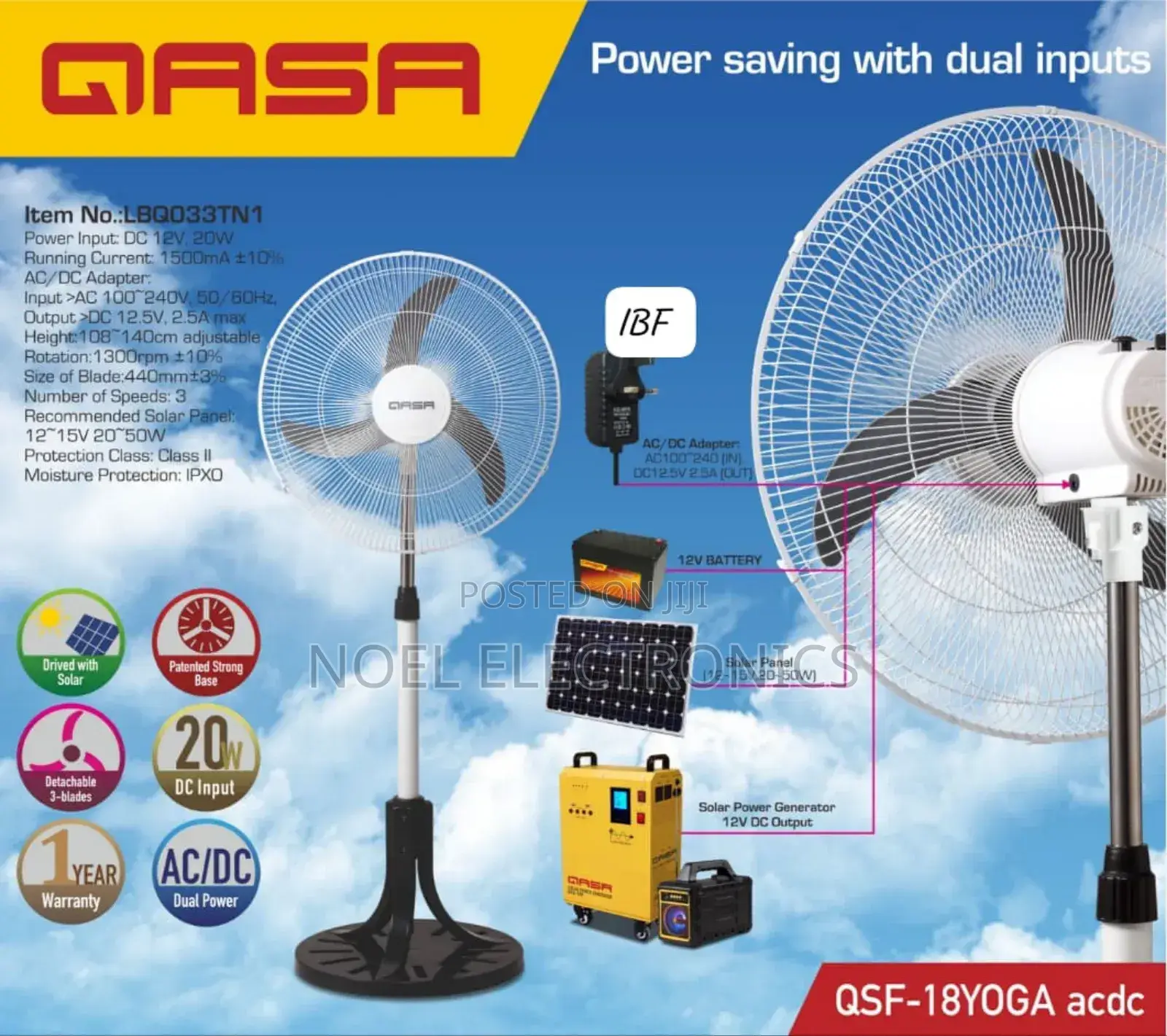 Qasa 18 Inches Ac/Dc Standing Fan
