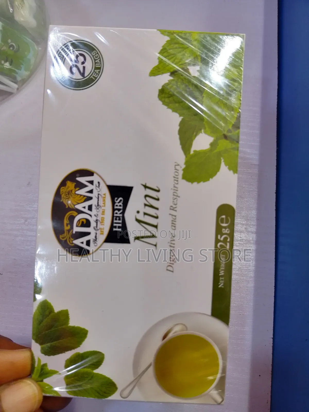Adams Mint Tea, for Digestive and Respiratory Function S(25 Tea Bags)