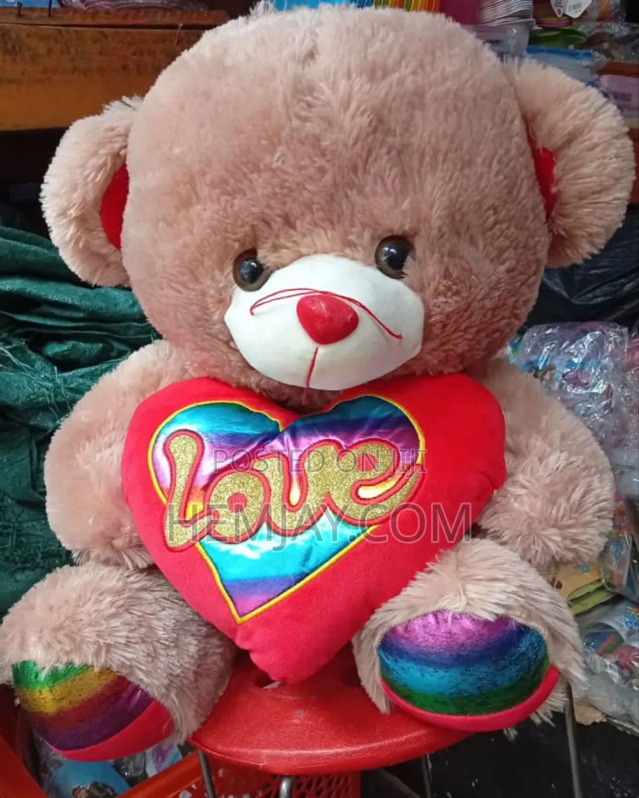 50cm Cute Fluffy Teddy Bear With Rainbow 