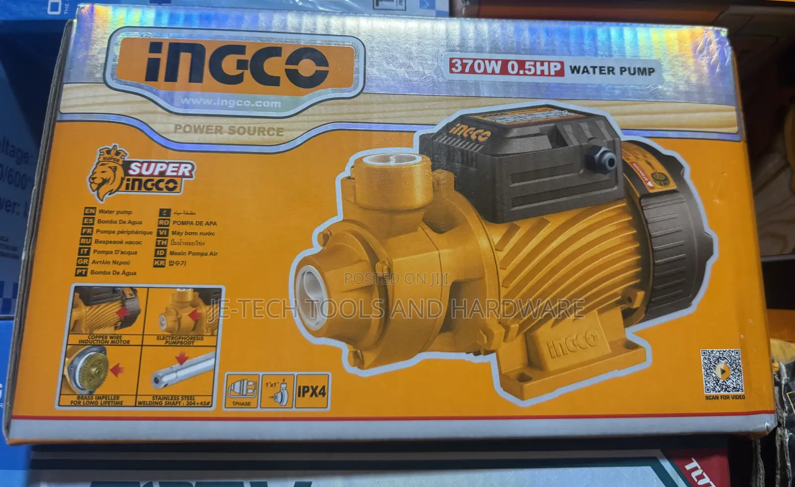 Ingco Cpm3708 Centrifugal Pump 0.5hp