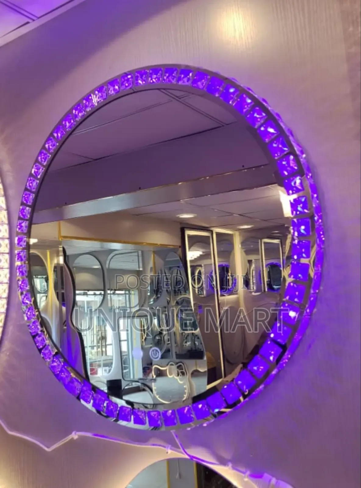 60 by 60cm Crystal Light Decorative Sensor Mirror,With 3 Light Display