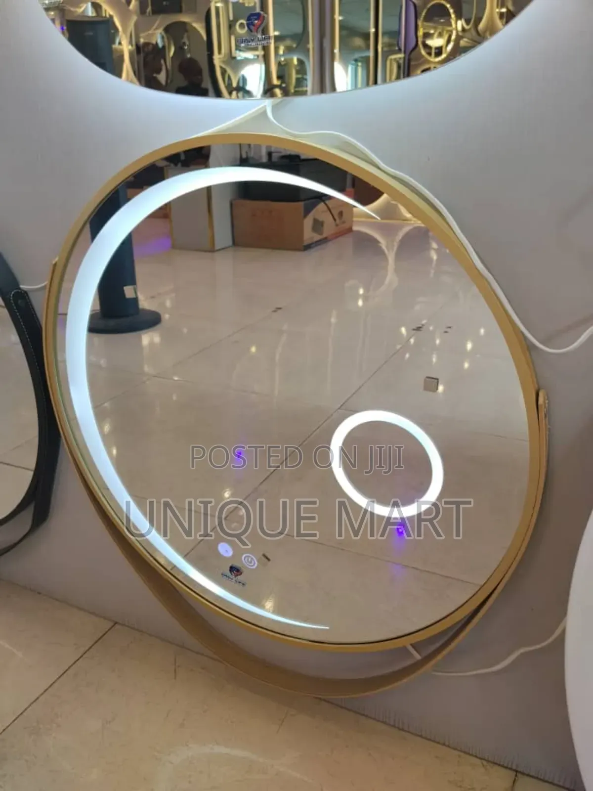 60 by 60cm Round Framed Sensor Mirror With 3 Led Light Display