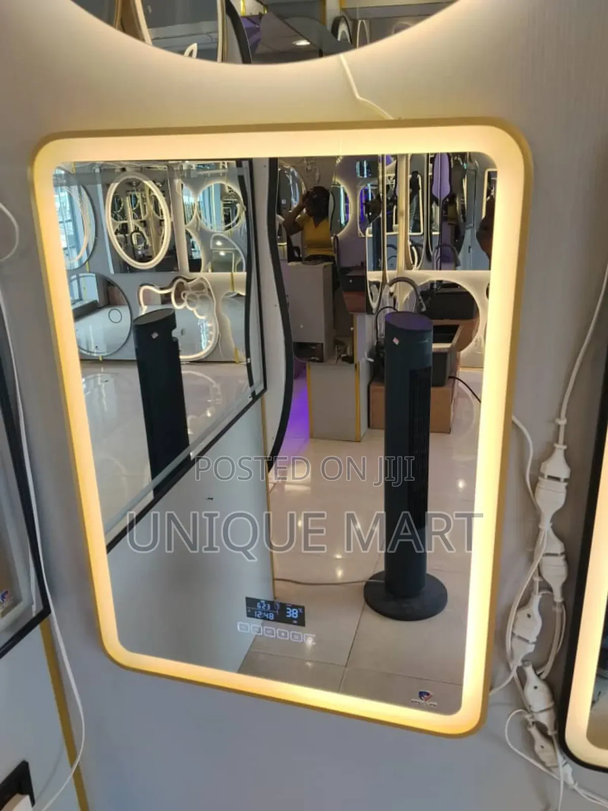 60 by 80cm Framed Led Mirror With 3 Light Display and Bluetooth