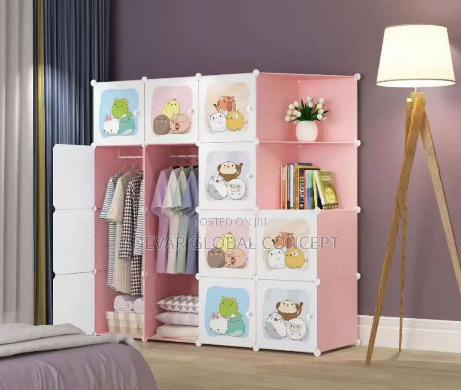 14 Doors Good Quality Kids Children Wardrobe Cloth Cabinet