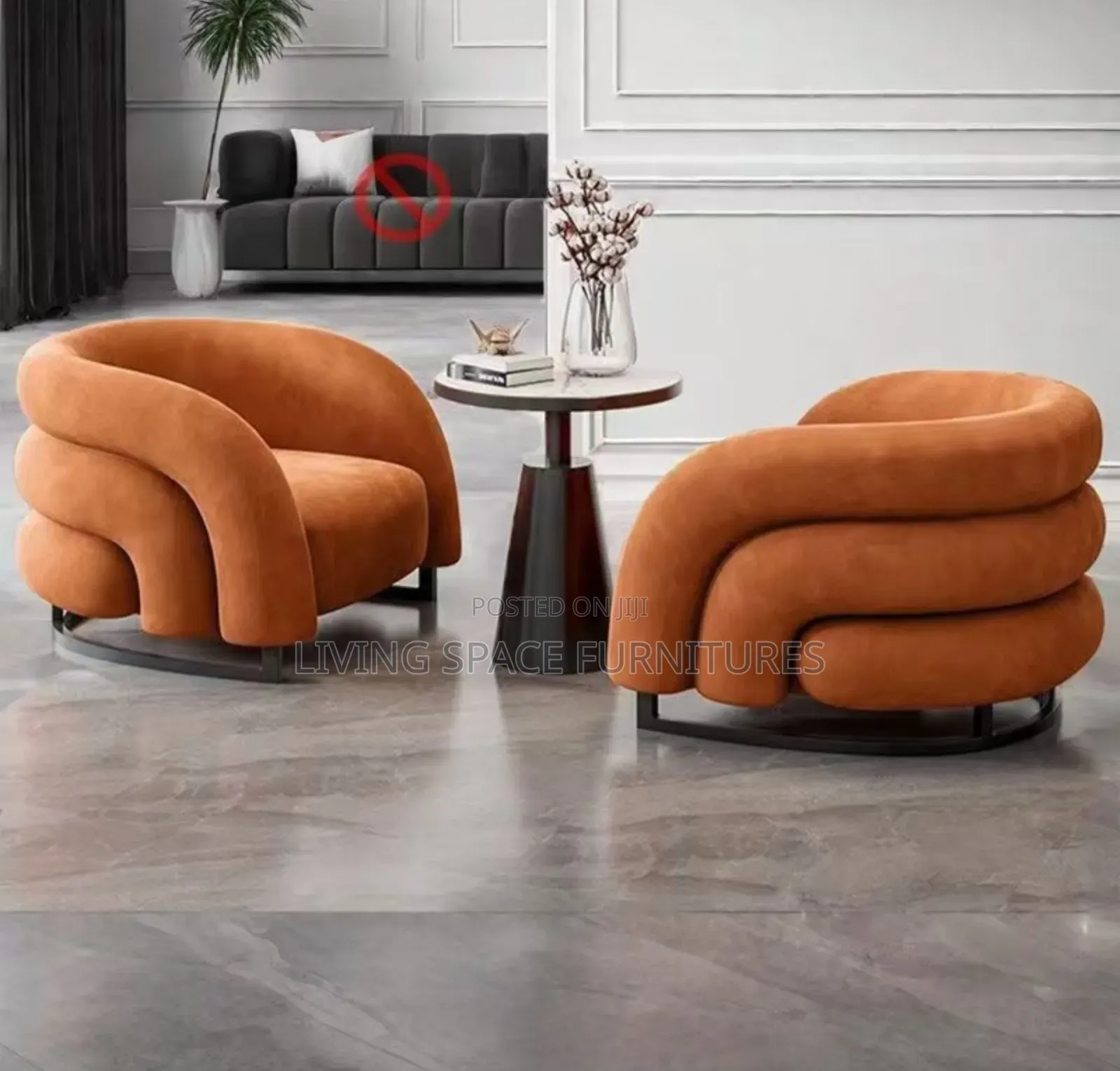 Contemporary Two Accent Fabric Chairs