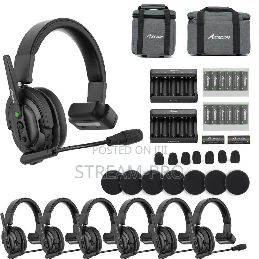 Accsoon Como Wireless Intercom Headset Kit (1 Host, 6 Remotes)