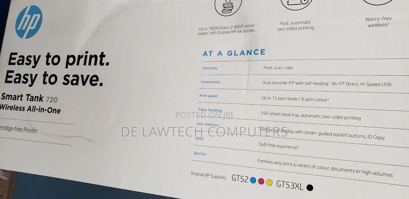 Hp Smart Tank 720 Printer (6uu46a)