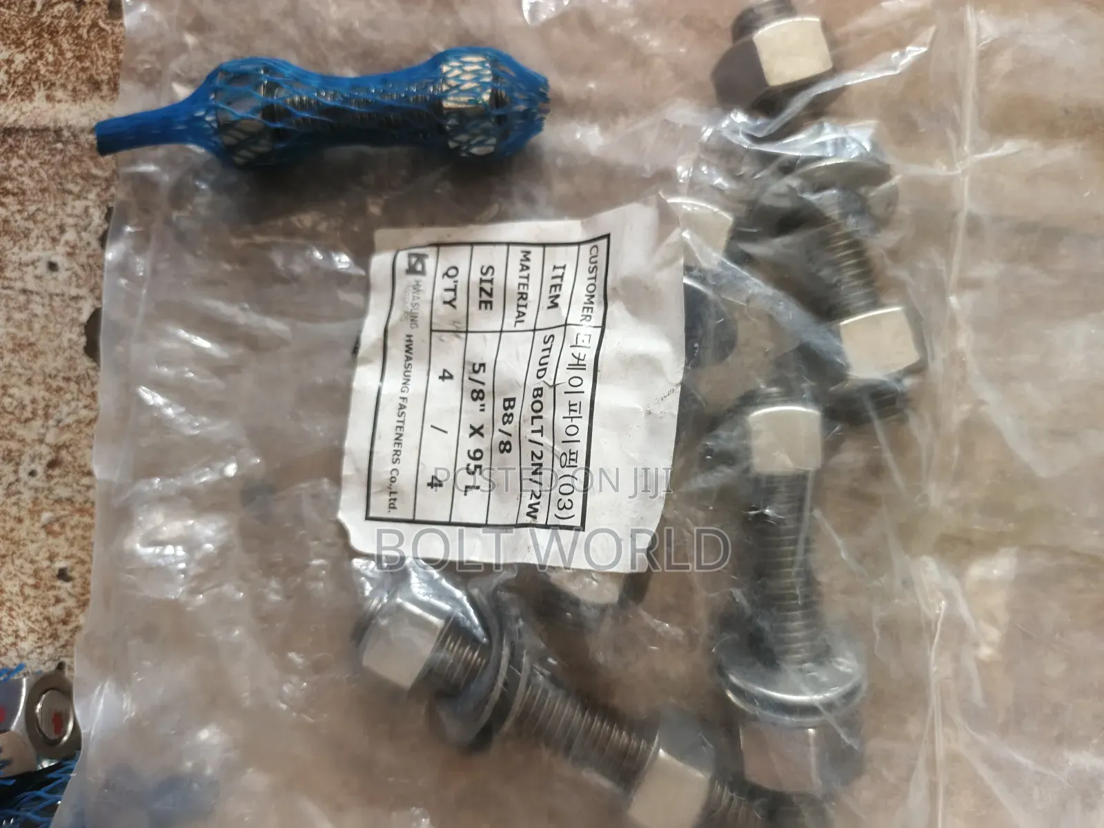 Stainless Stud Bolt And Nuts 5/8*95 B8 Grade Astm