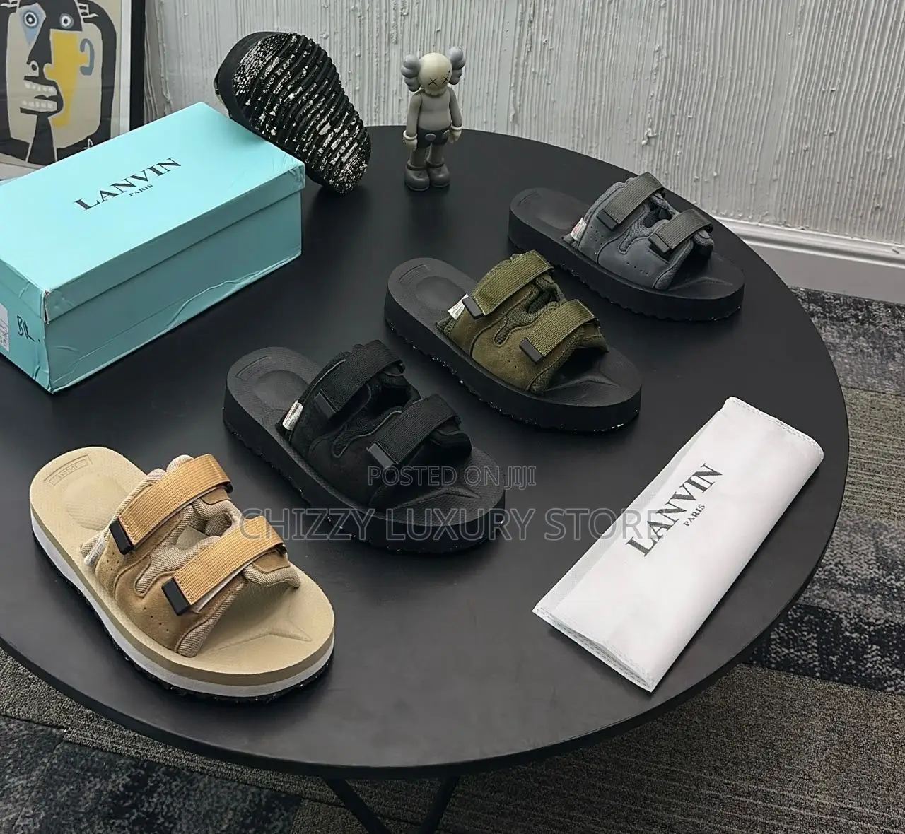 Lanvin Quality Luxury Men Double Strap Slides