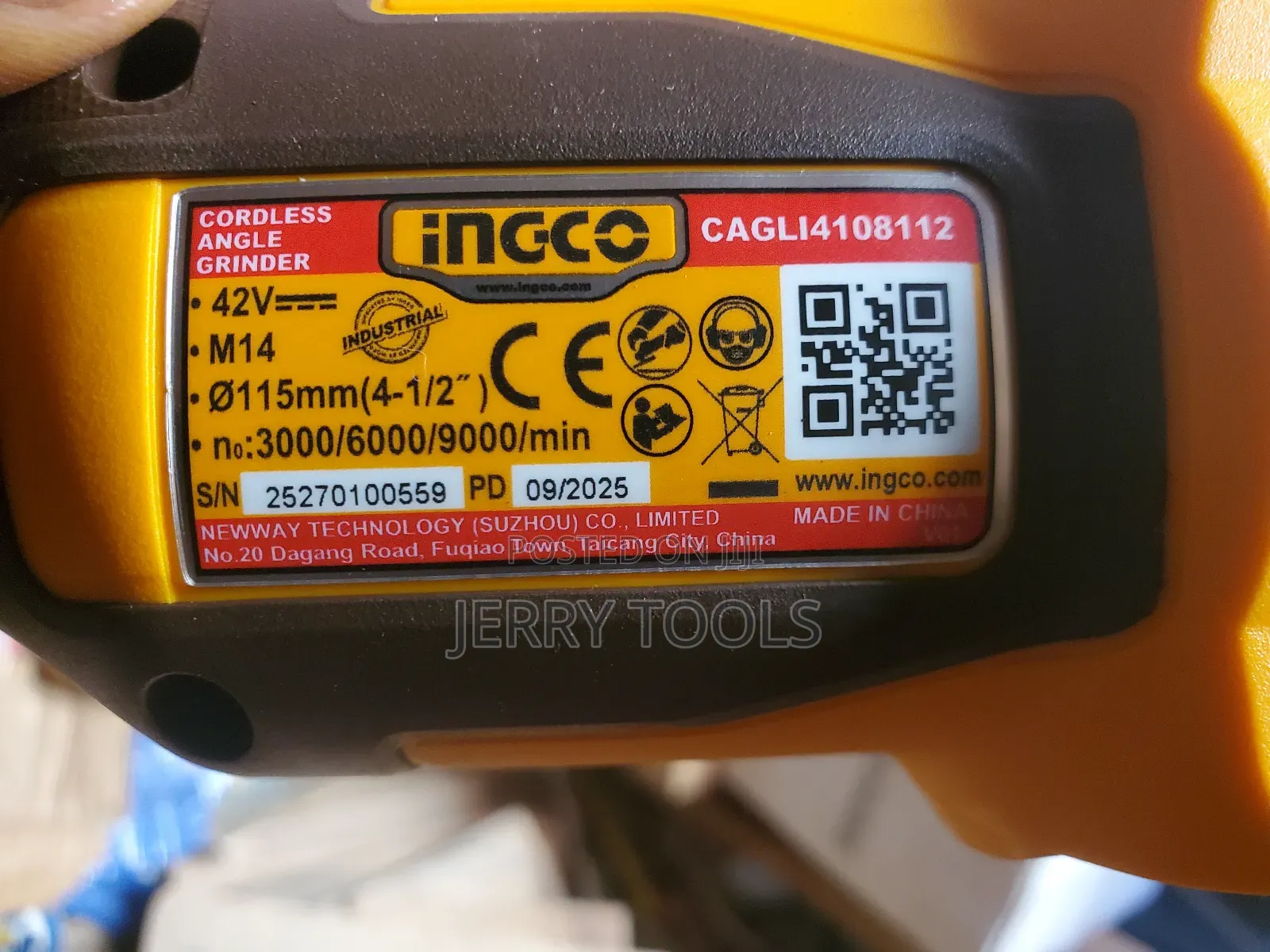 Ingco Lithium Powered Angle Grinder