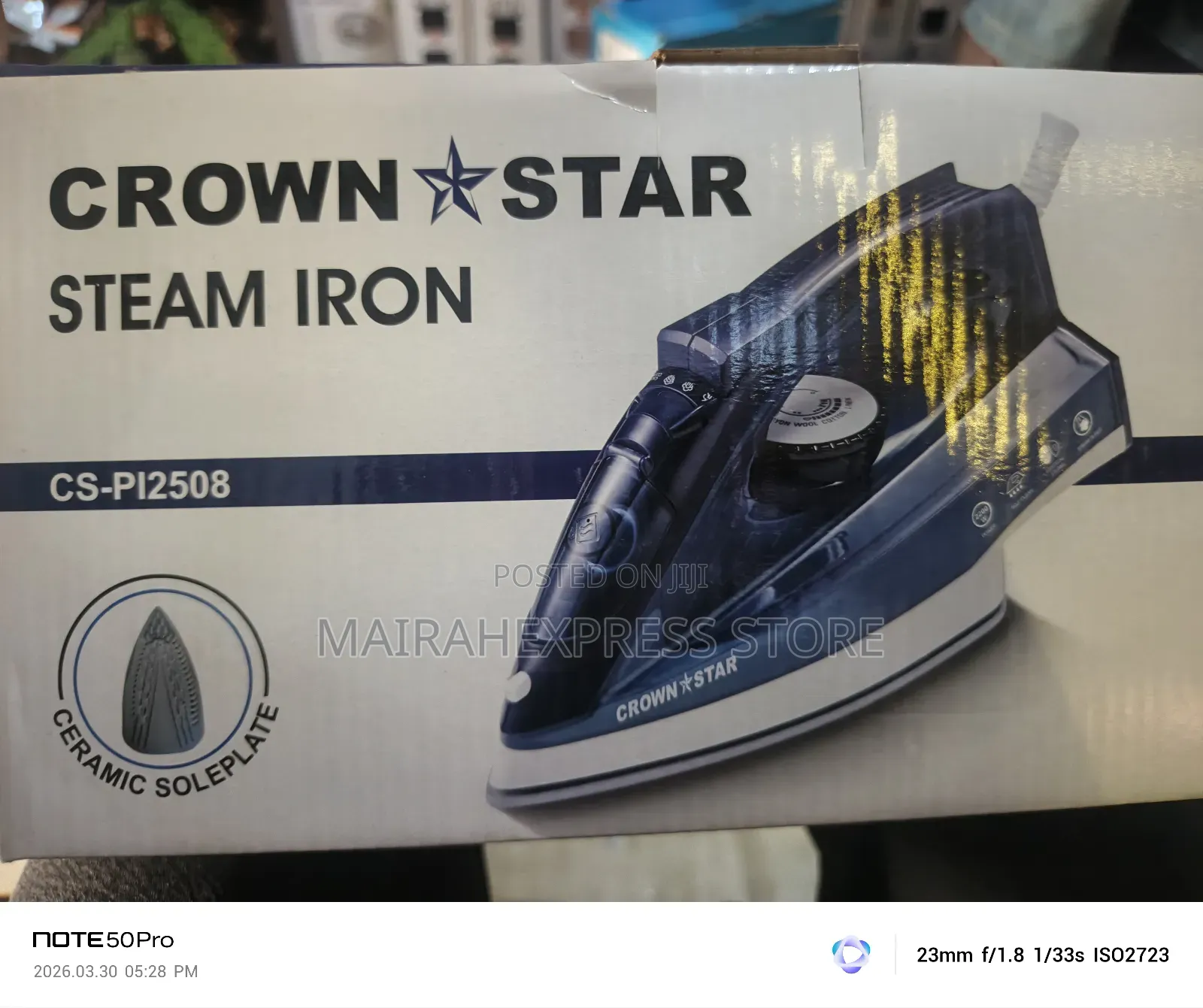 High Power 2200w Steam Iron With Non-Stick Ceramic Soleplate