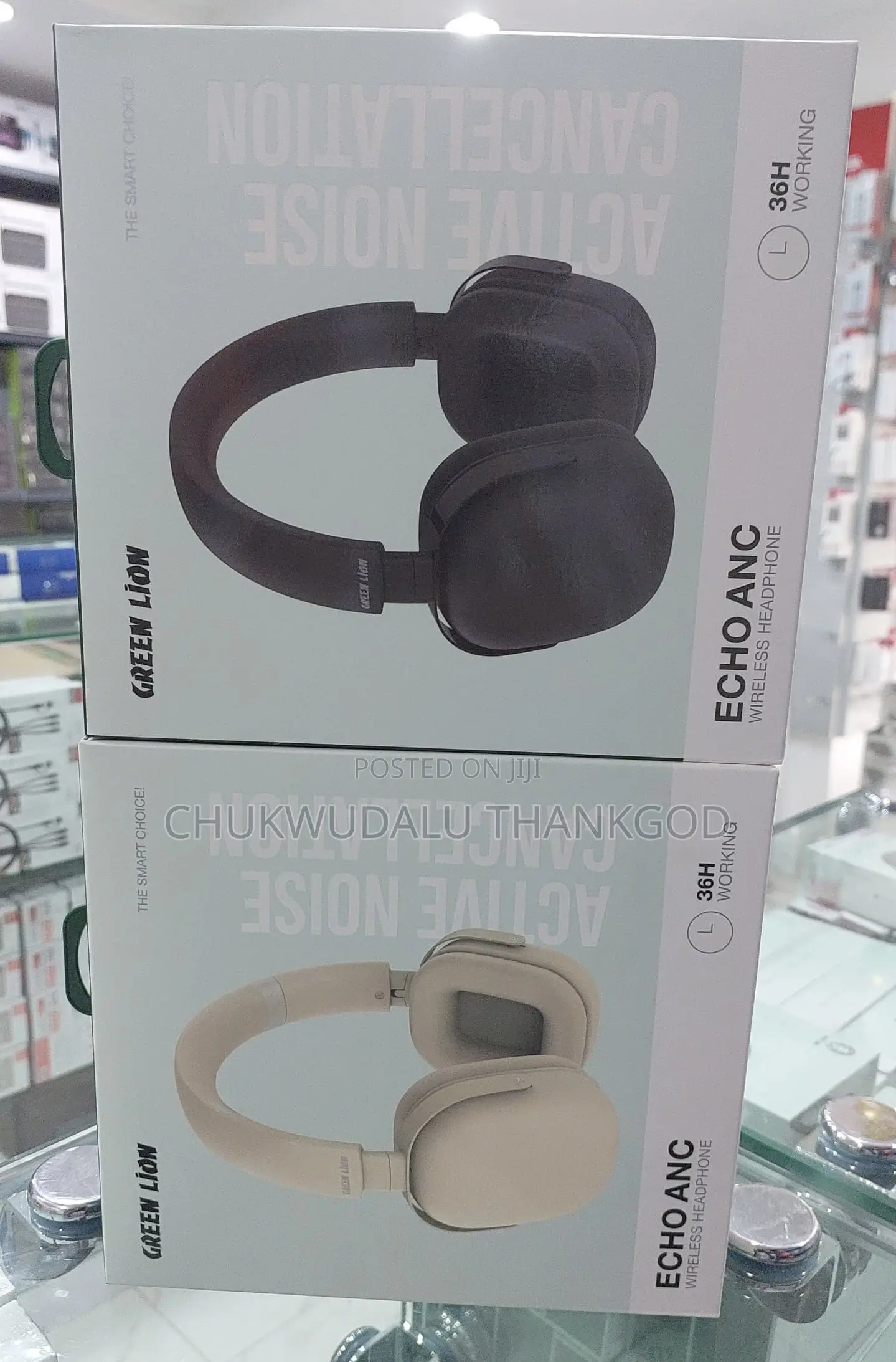 Green Lion Solar Echo Anc Infinite Playtime Headphones - Black