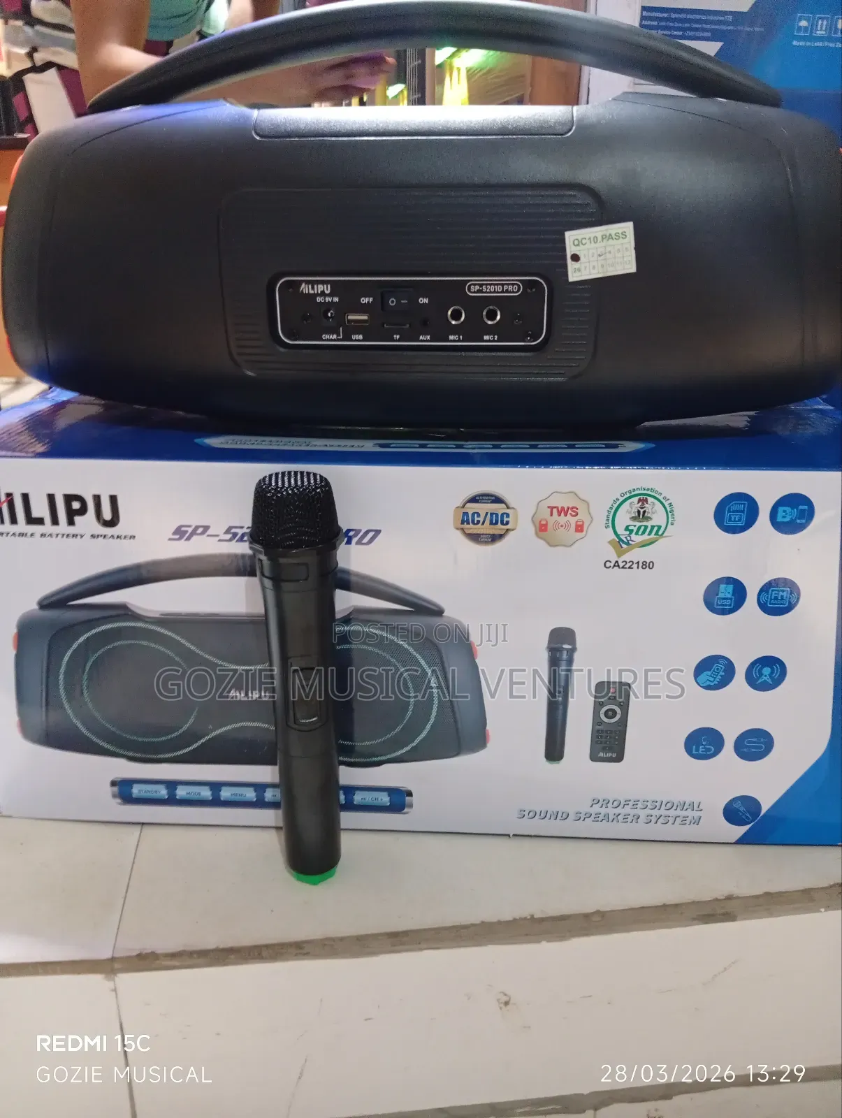 Alilpu Speaker With One Wireless Microphone Sp 52010 Pro