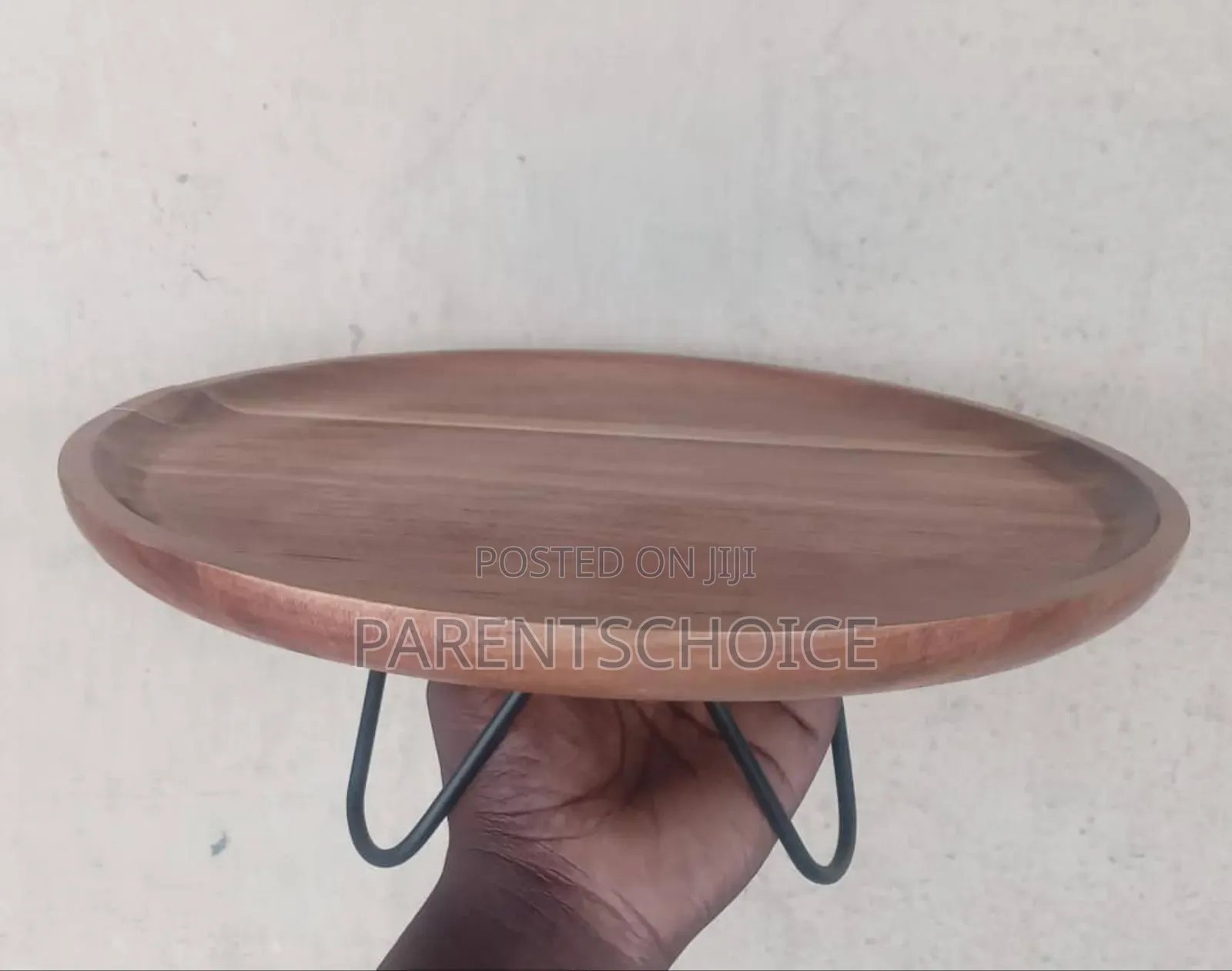 Round / Square Wooden Serving Plate With Metal Legs
