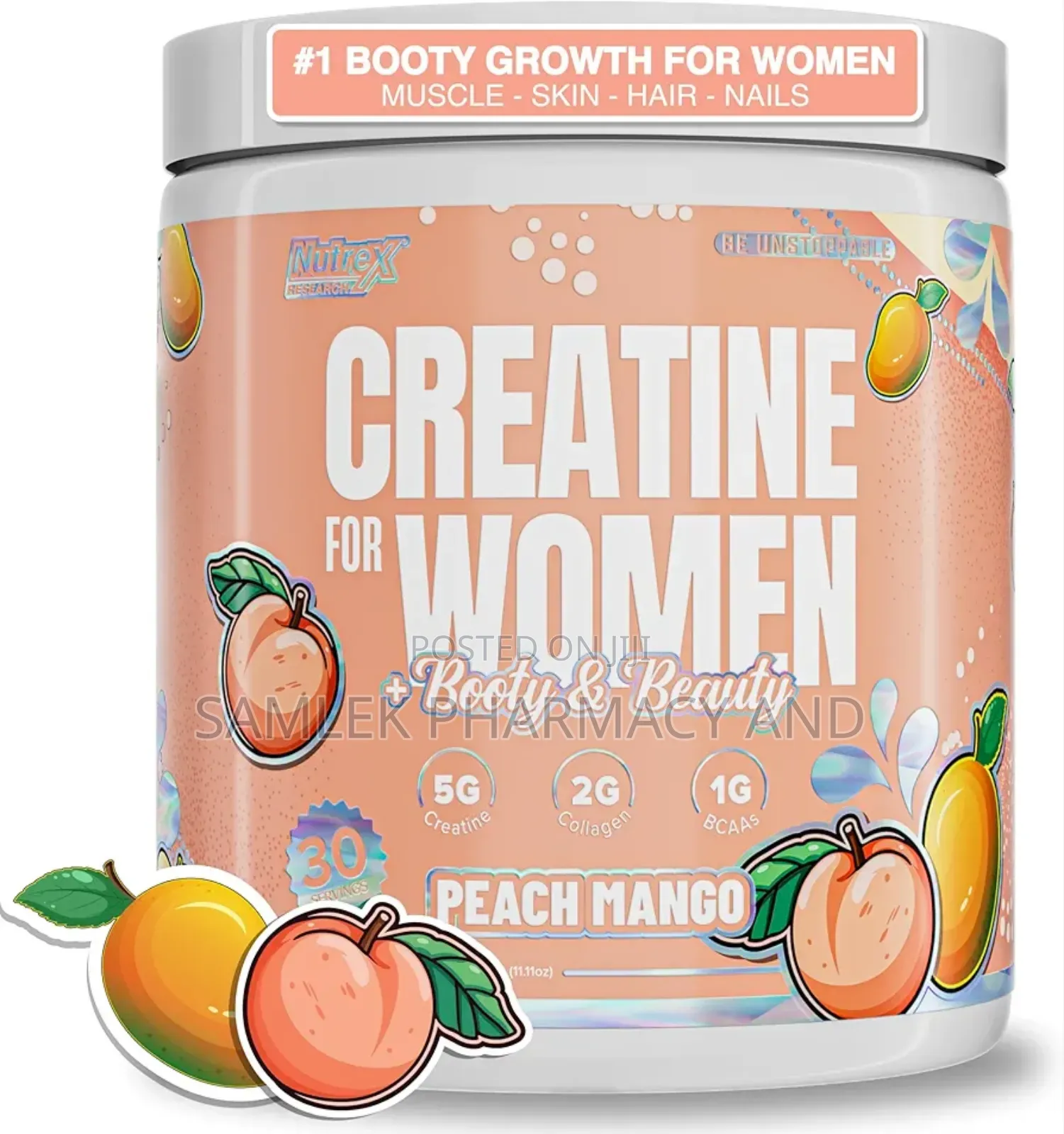 Nutrex Creatine for Women Booty Beauty–5g Creatine, 2g Collagen,Bcaa