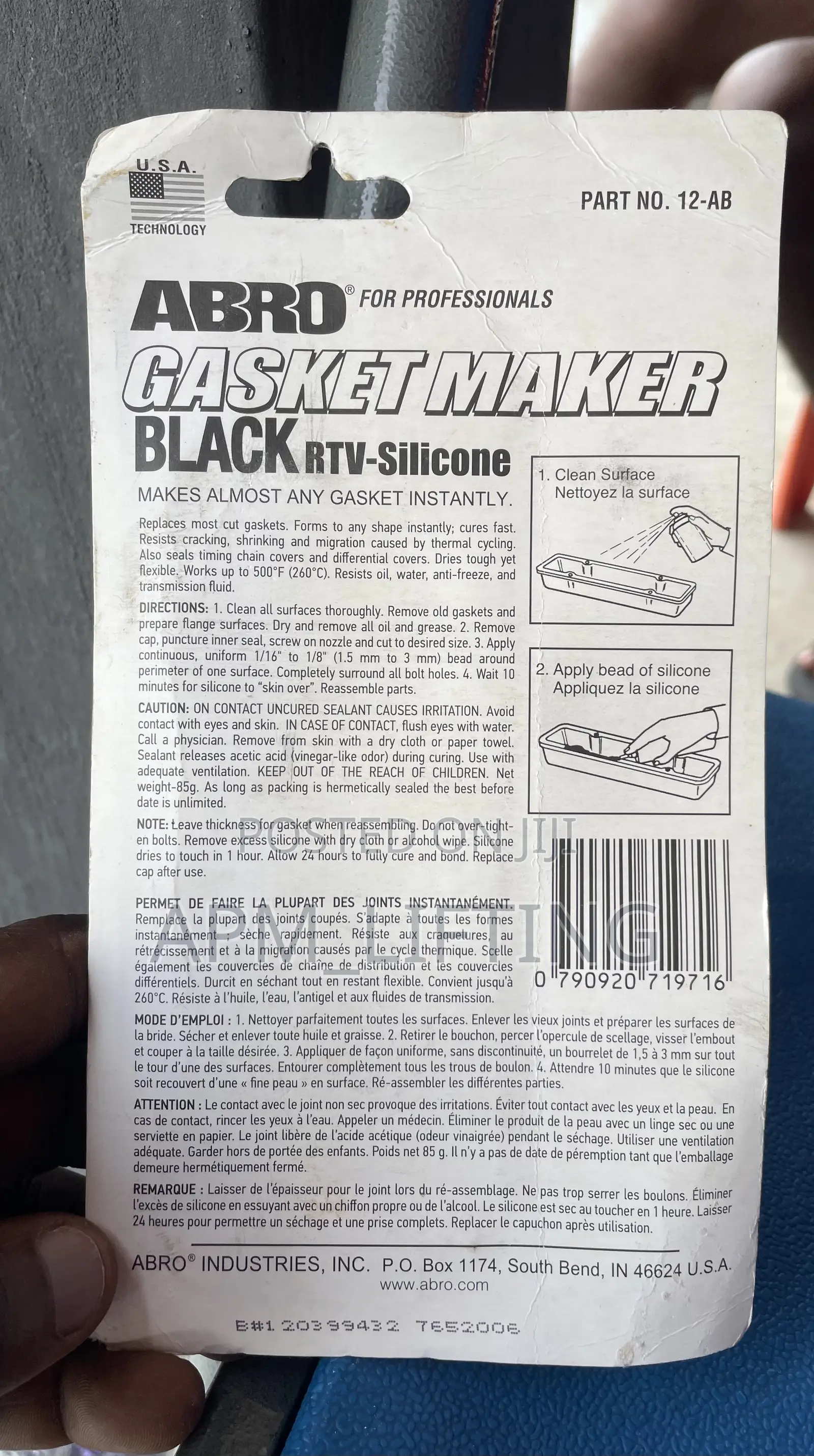 Abro RTV-Silicone Black Gasket Maker