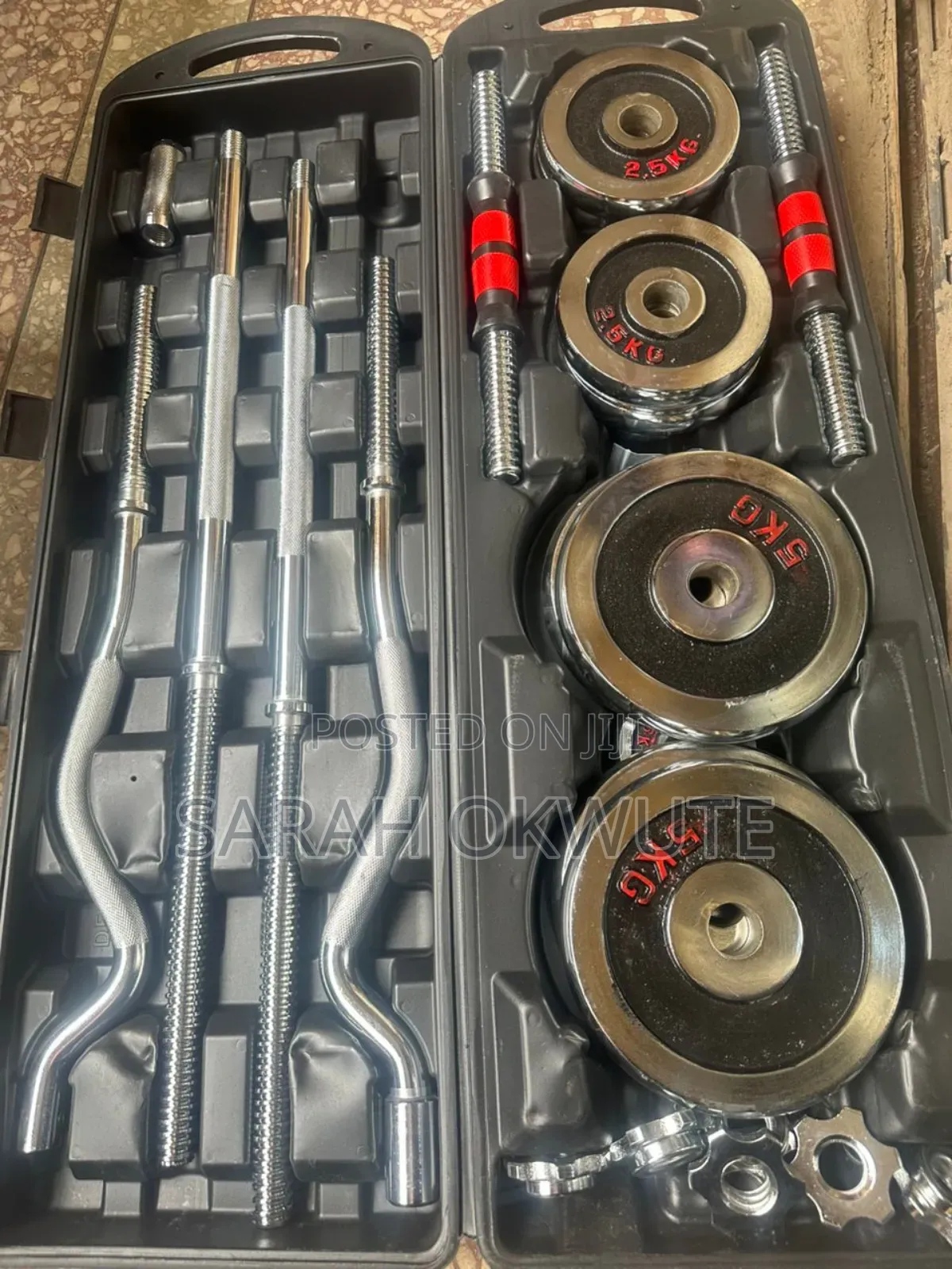 55kg Chrome Dumbbell Set With Case