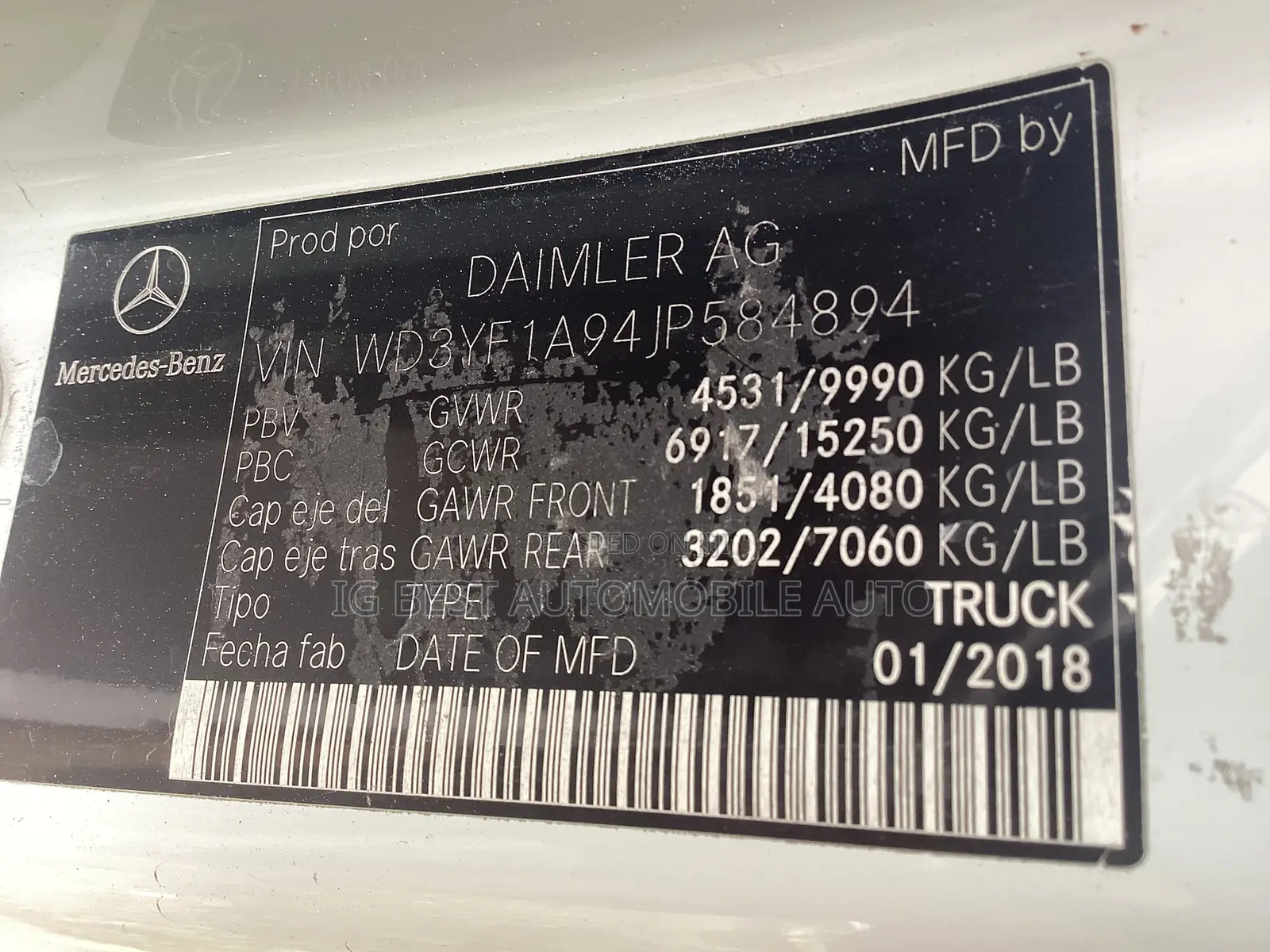 Mercedes-Benz Sprinter 2018 White