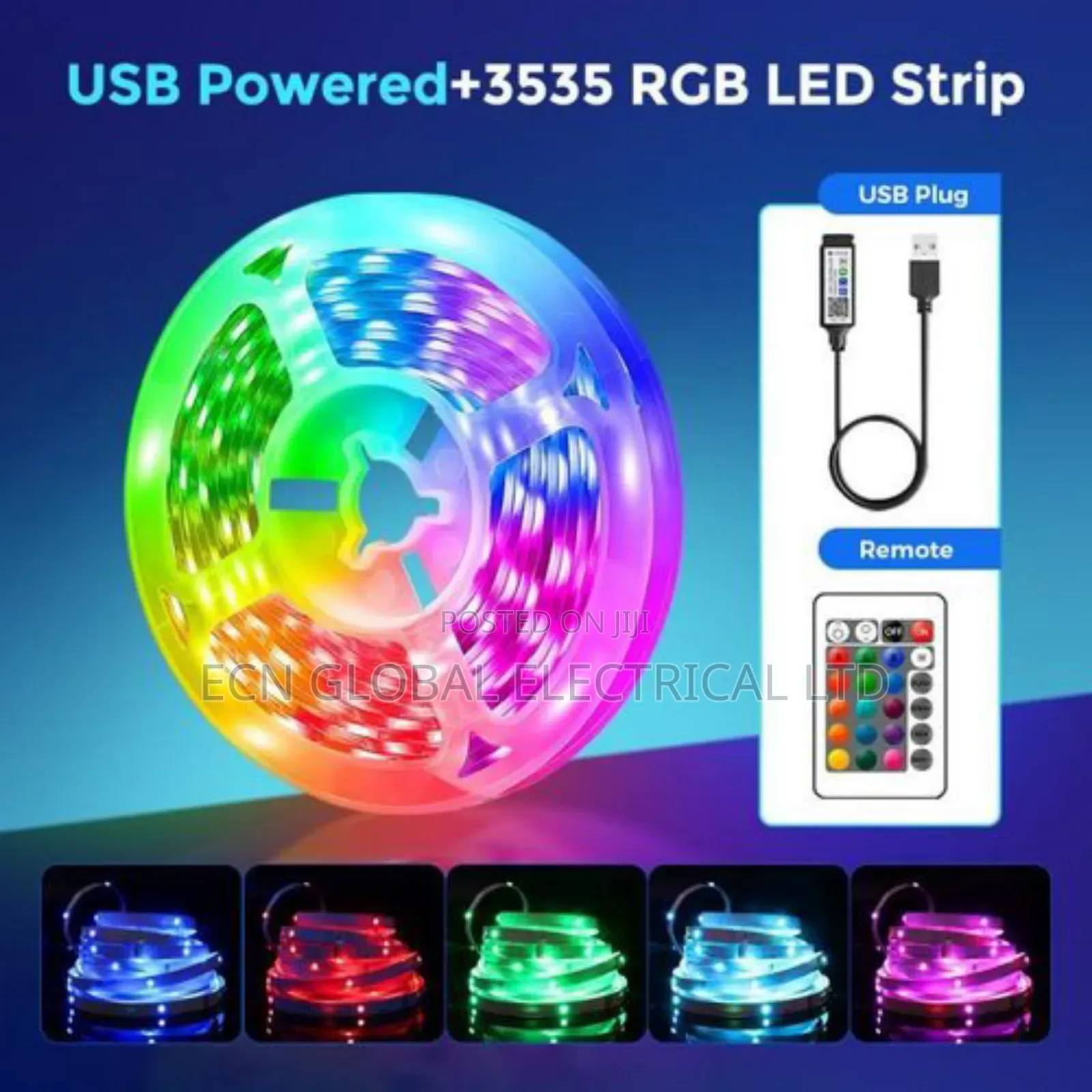 5m RGB Led Strip Light – App + Remote Control, Usb Powered, Waterproof