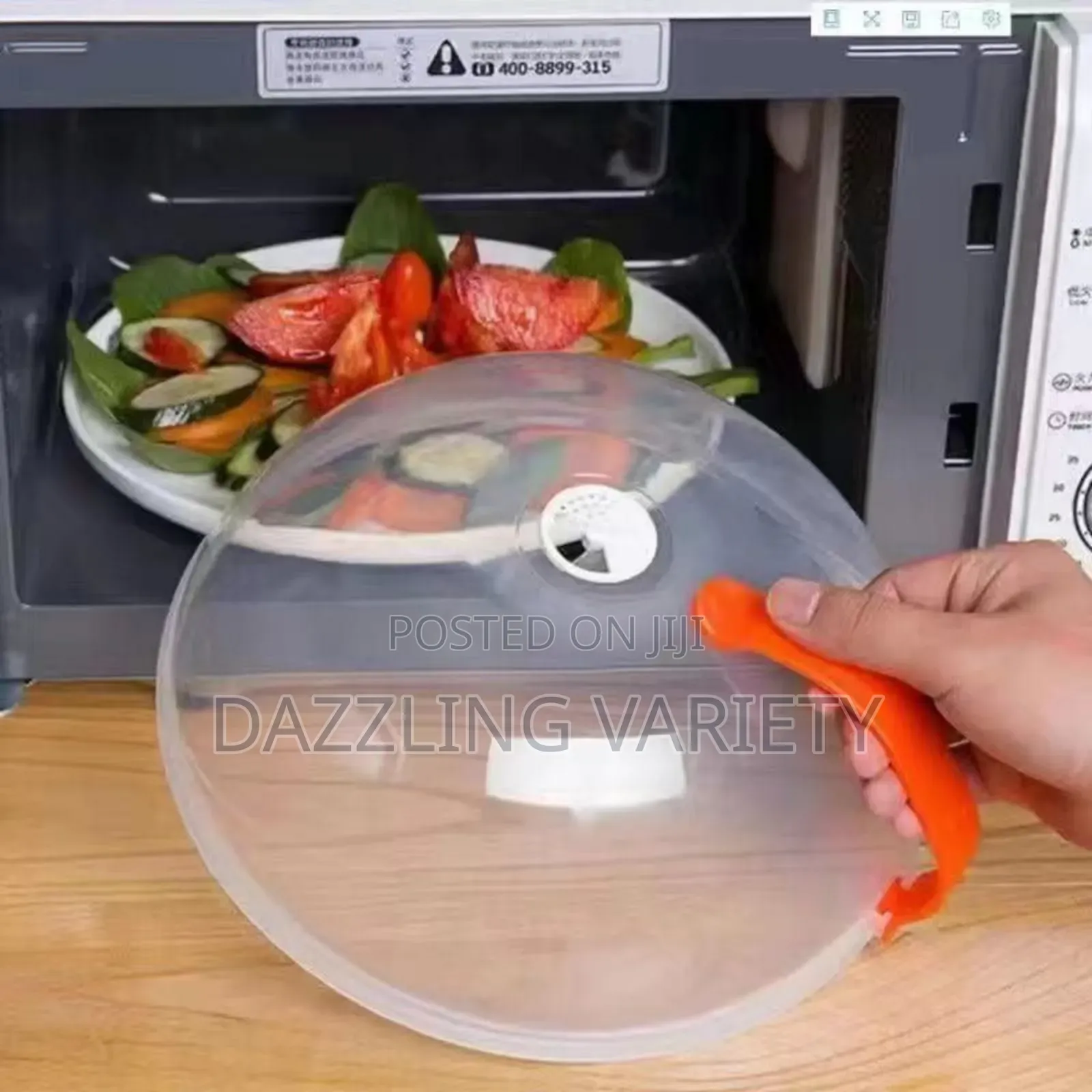 Anti-Splash Microwave Food Cover With Handle