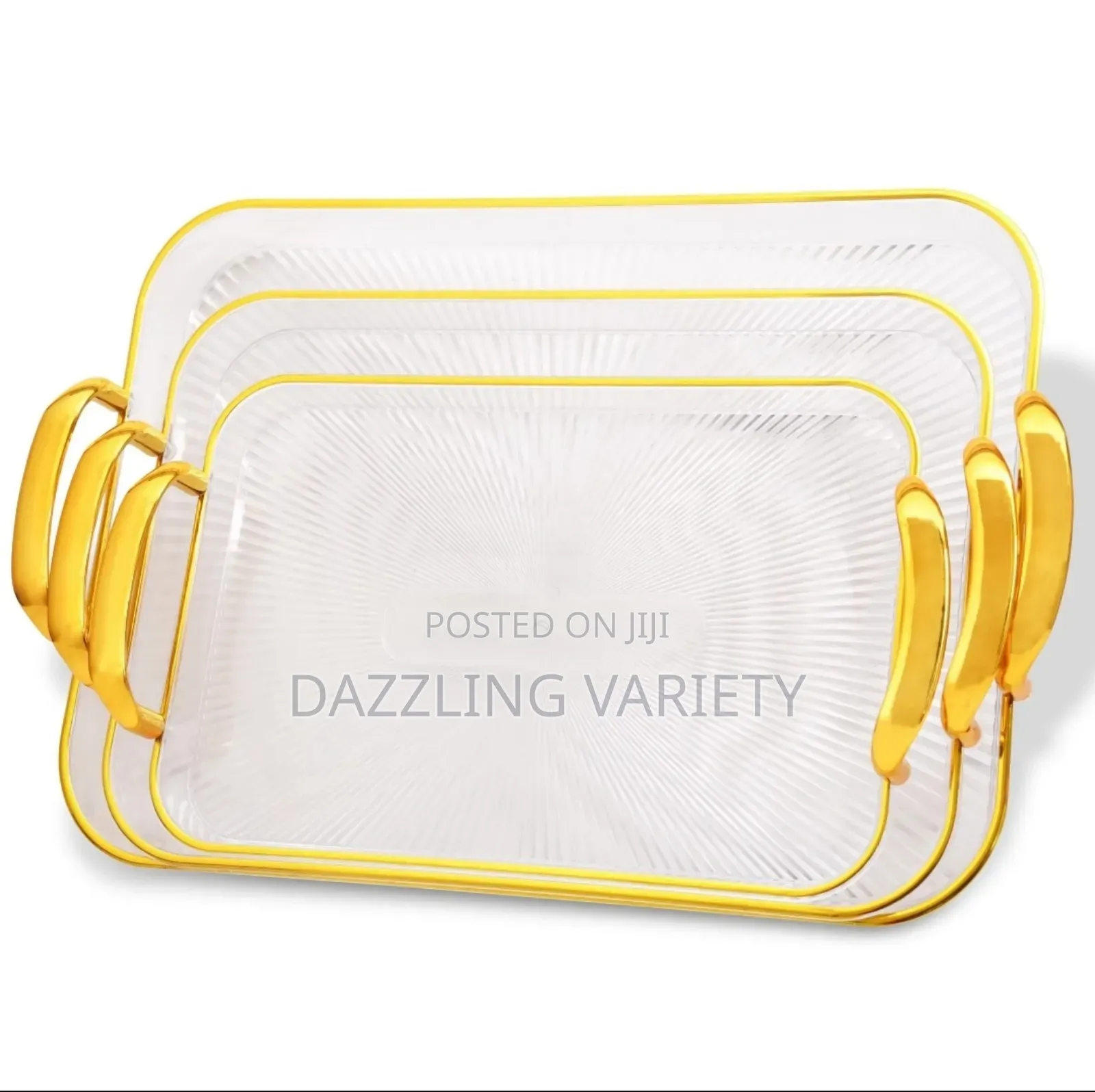 3-in-1 Acrylic Serving Tray for Kitchen, Dining Room Etc