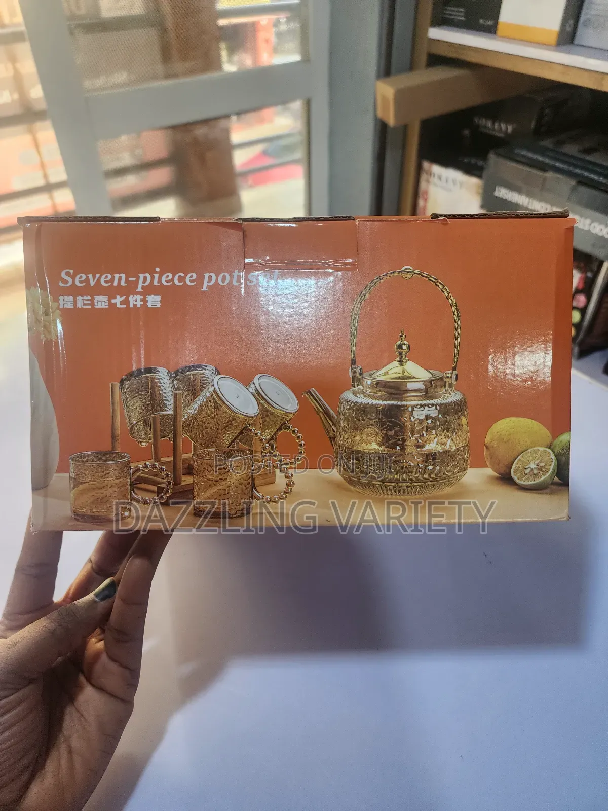 1litre Glass Tea Pot With Infuser and 6 Cups