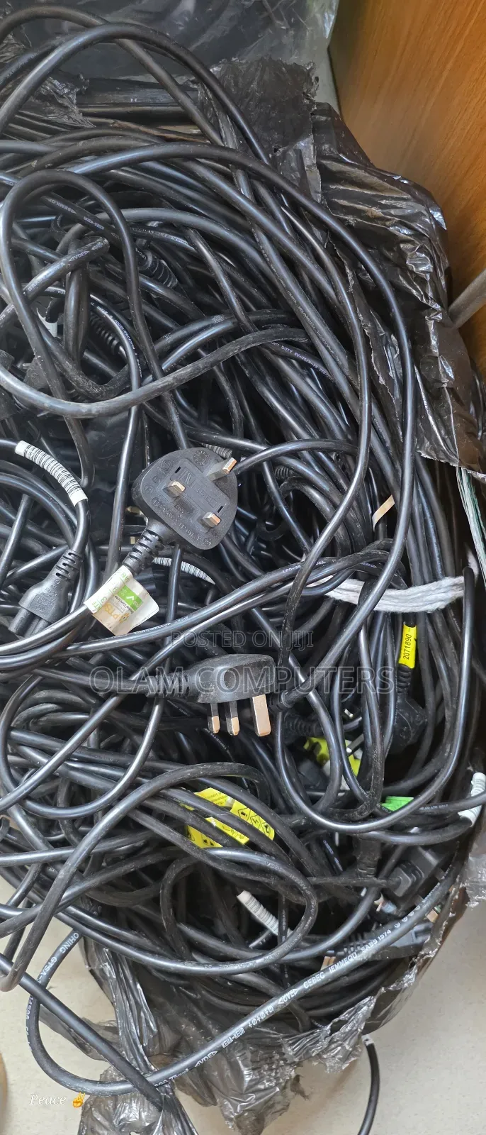 Original 3-Pin Power Cable for Laptop and Desktop Computers