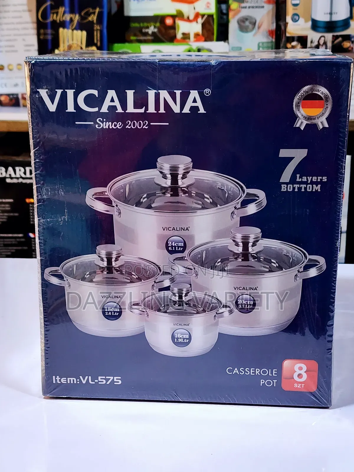 8pcs Vicalina Stainless Steel Pot Set