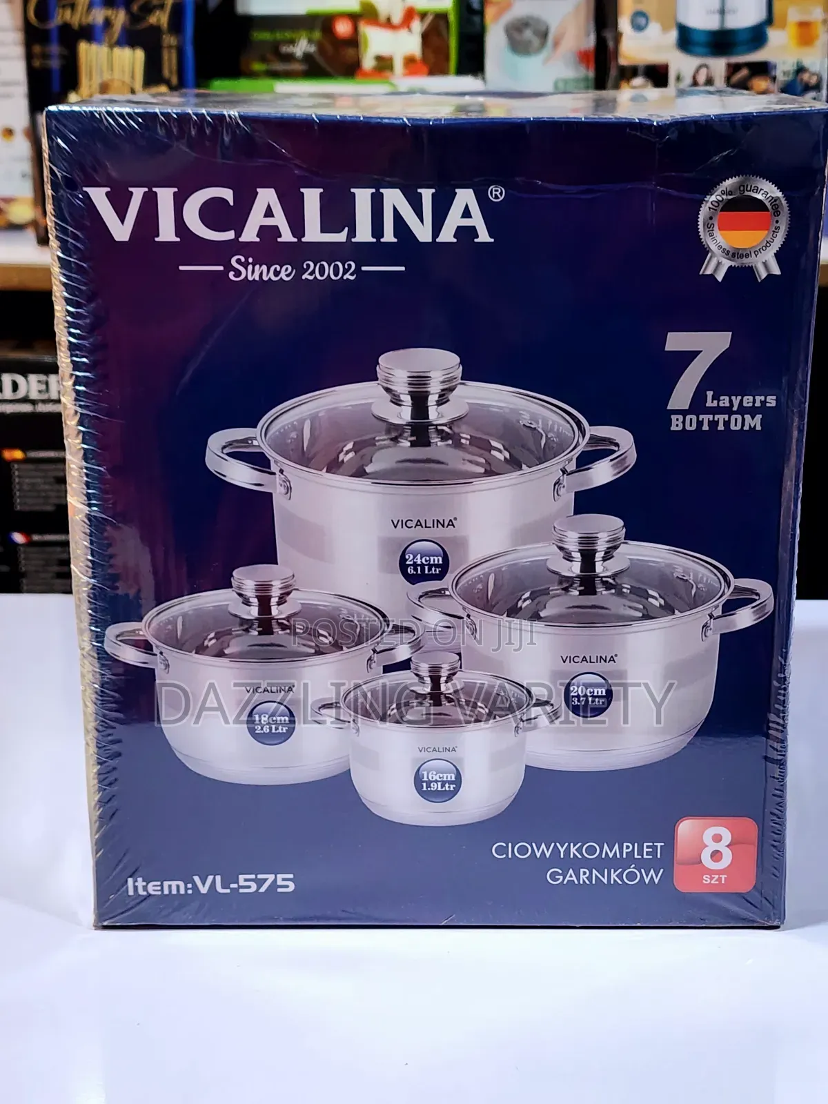 8pcs Vicalina Stainless Steel Pot Set
