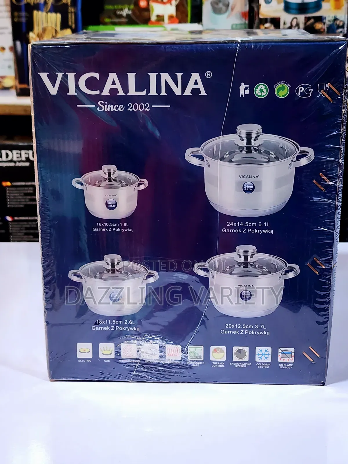 8pcs Vicalina Stainless Steel Pot Set