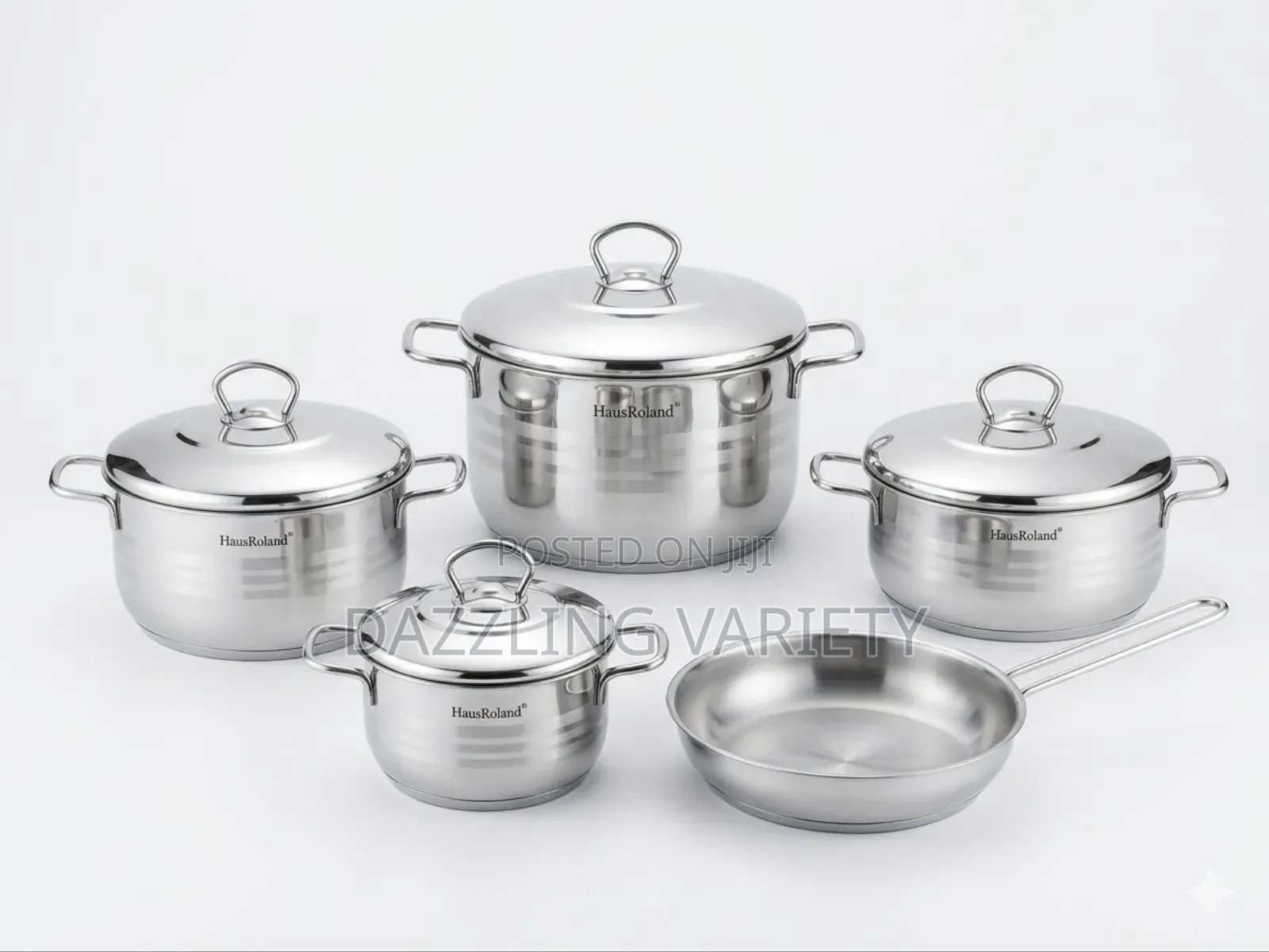 9 Pieces Original Haus Roland Stainless Steel Pot Set With Frypan