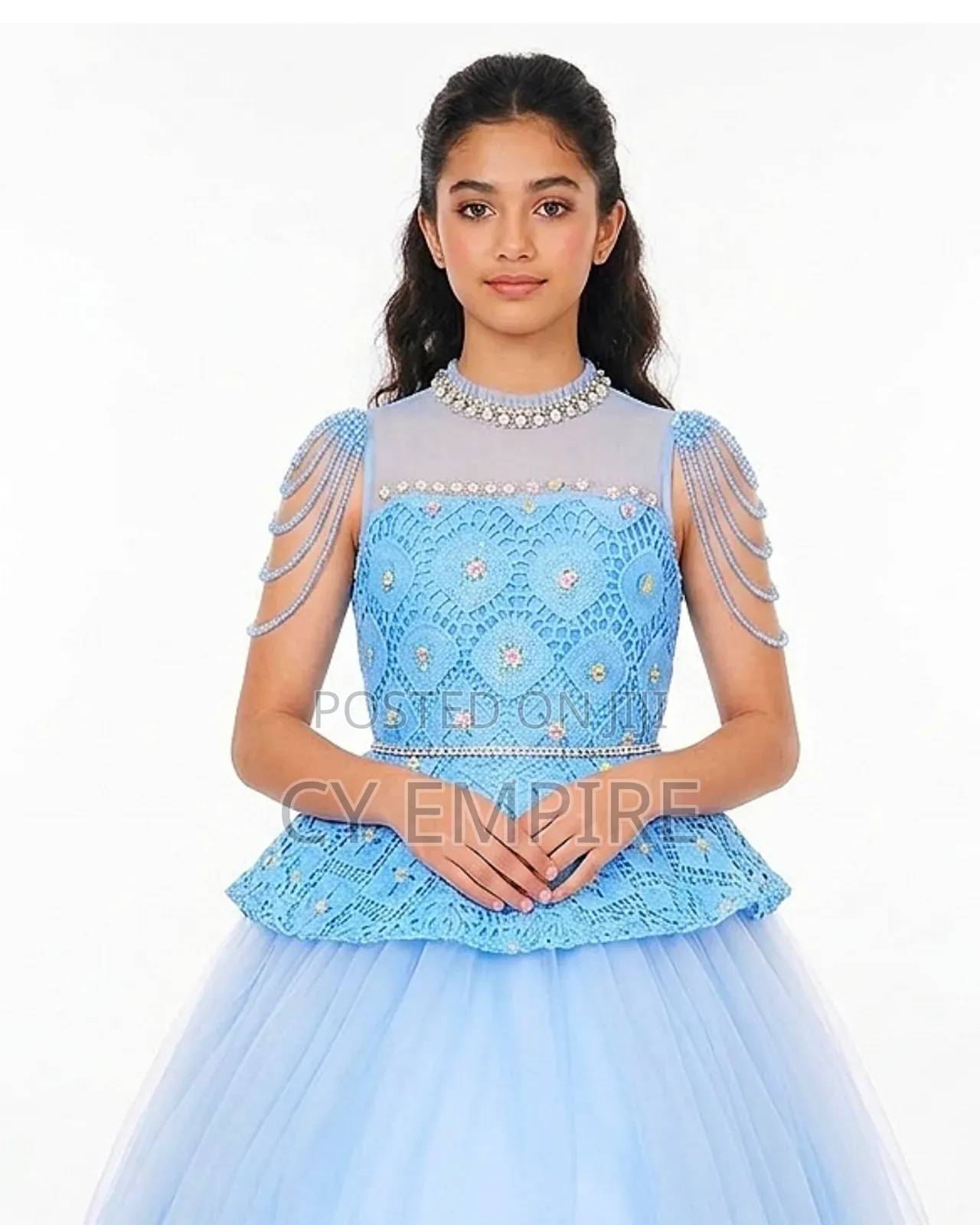 Sky Blue Party Dress for Girls