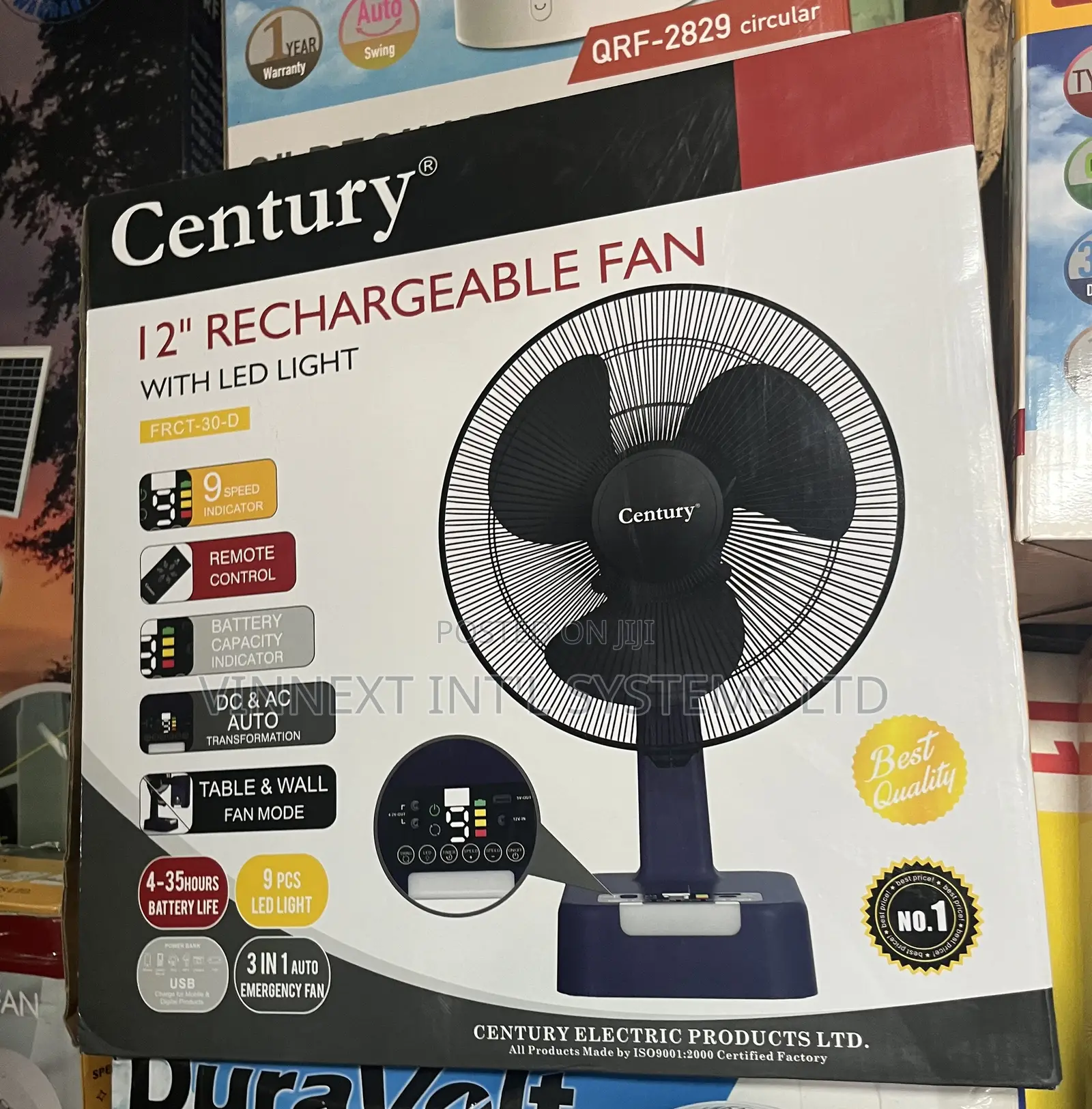Century 12-Inch Rechargeable Fan