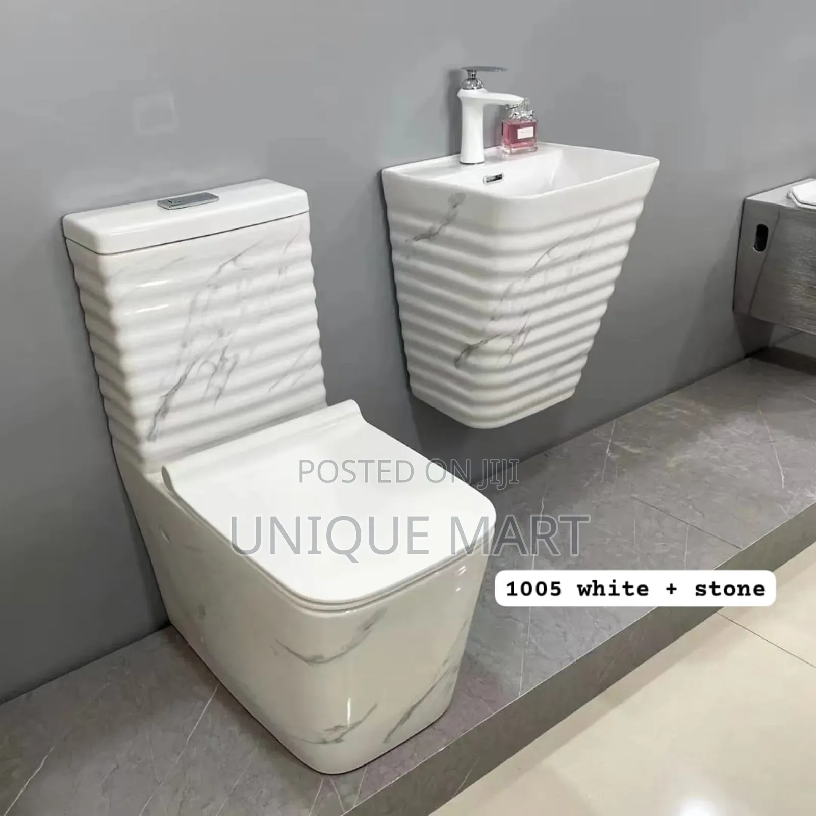 Imported England Complete Set Water Closet. Carara White
