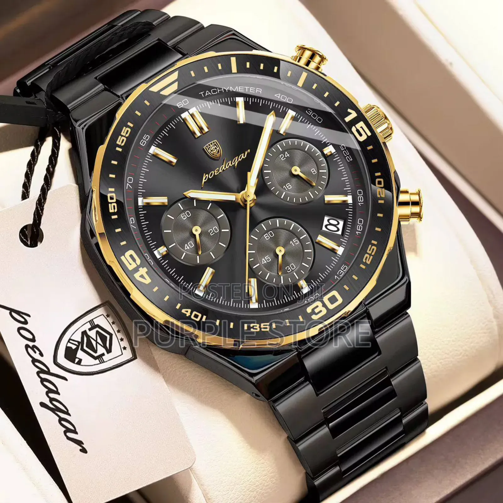 Poedagar Chronograph Watches (For Men) Water-Resistant 30m
