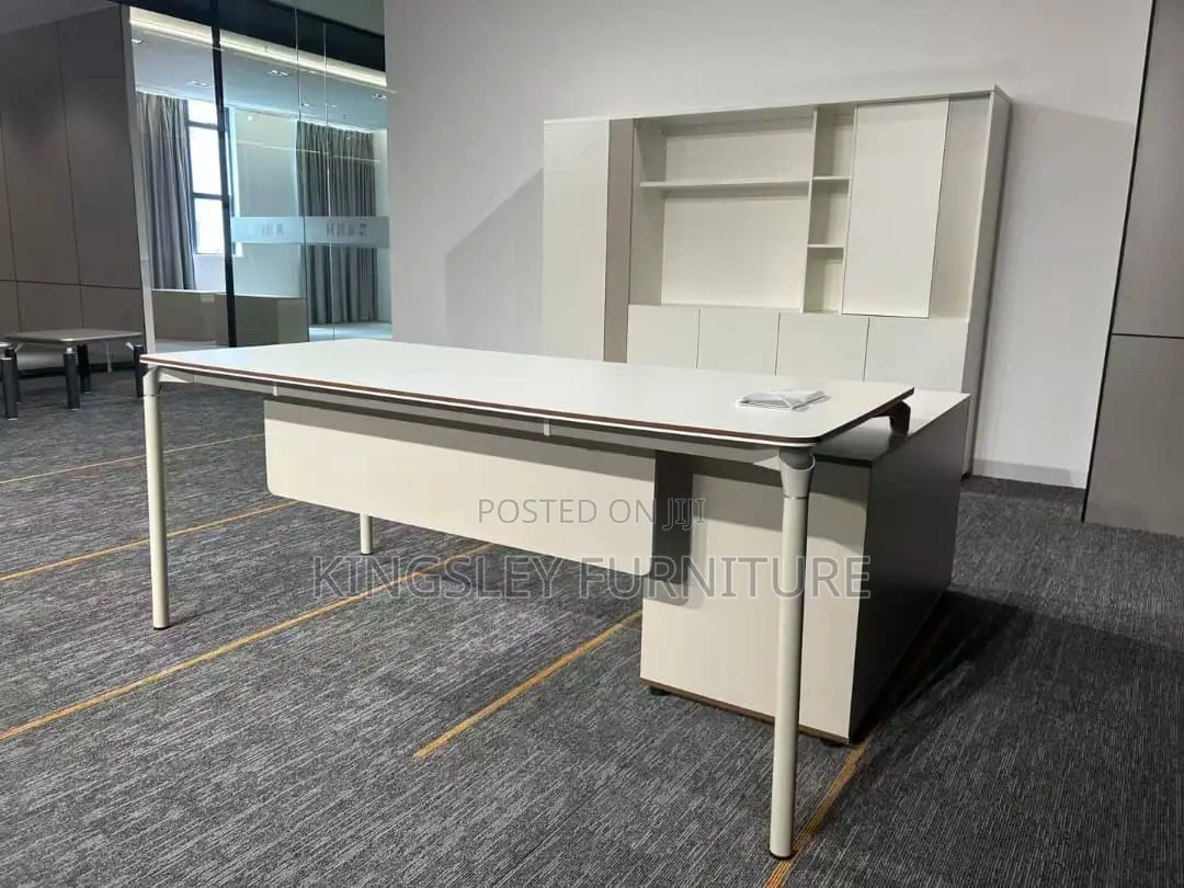 All White Foreign 1.8 Meter Office Table and Shave