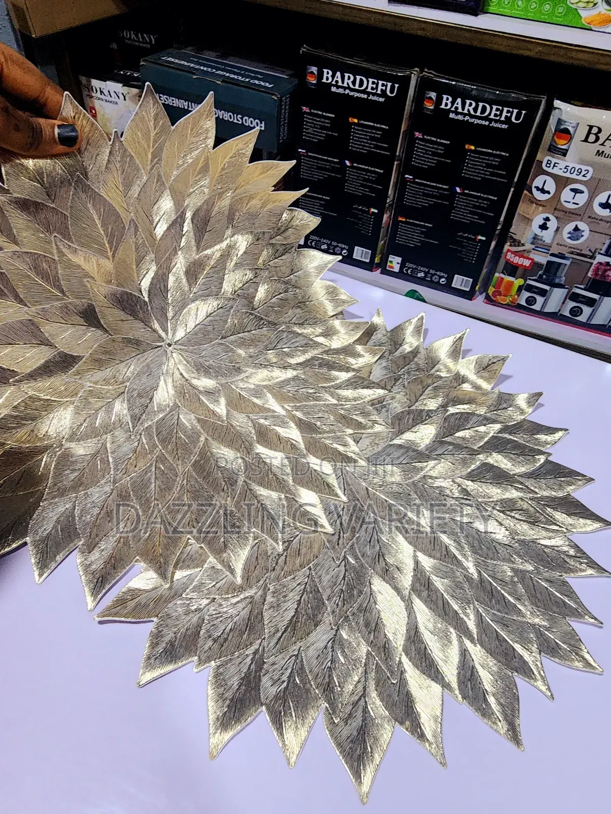 12pcs Table Mat/Placemats - Gold Colour