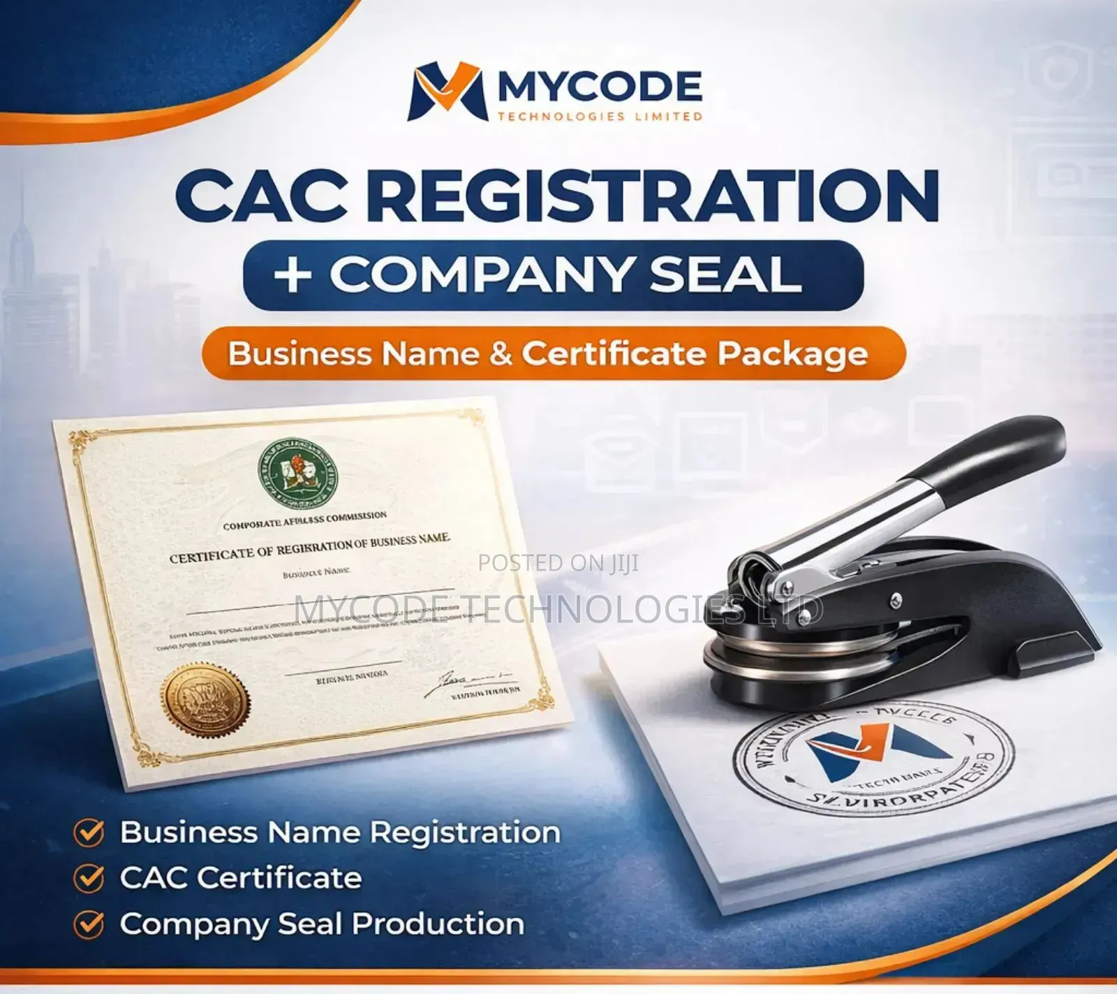 Business Registration + Company Seal | Cac | Certificate