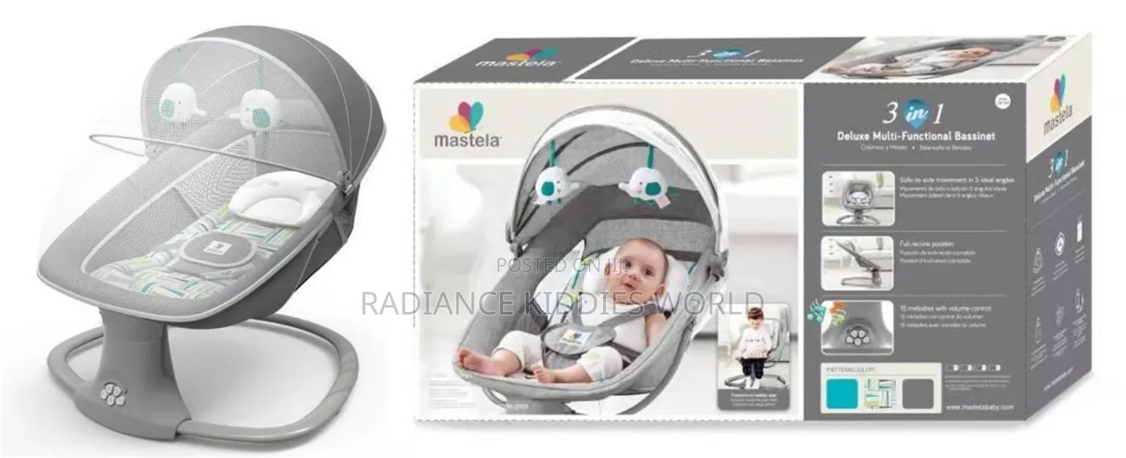 Mastela 3-in-1 Deluxe Multi-Functional Baby Swing and Bassinet