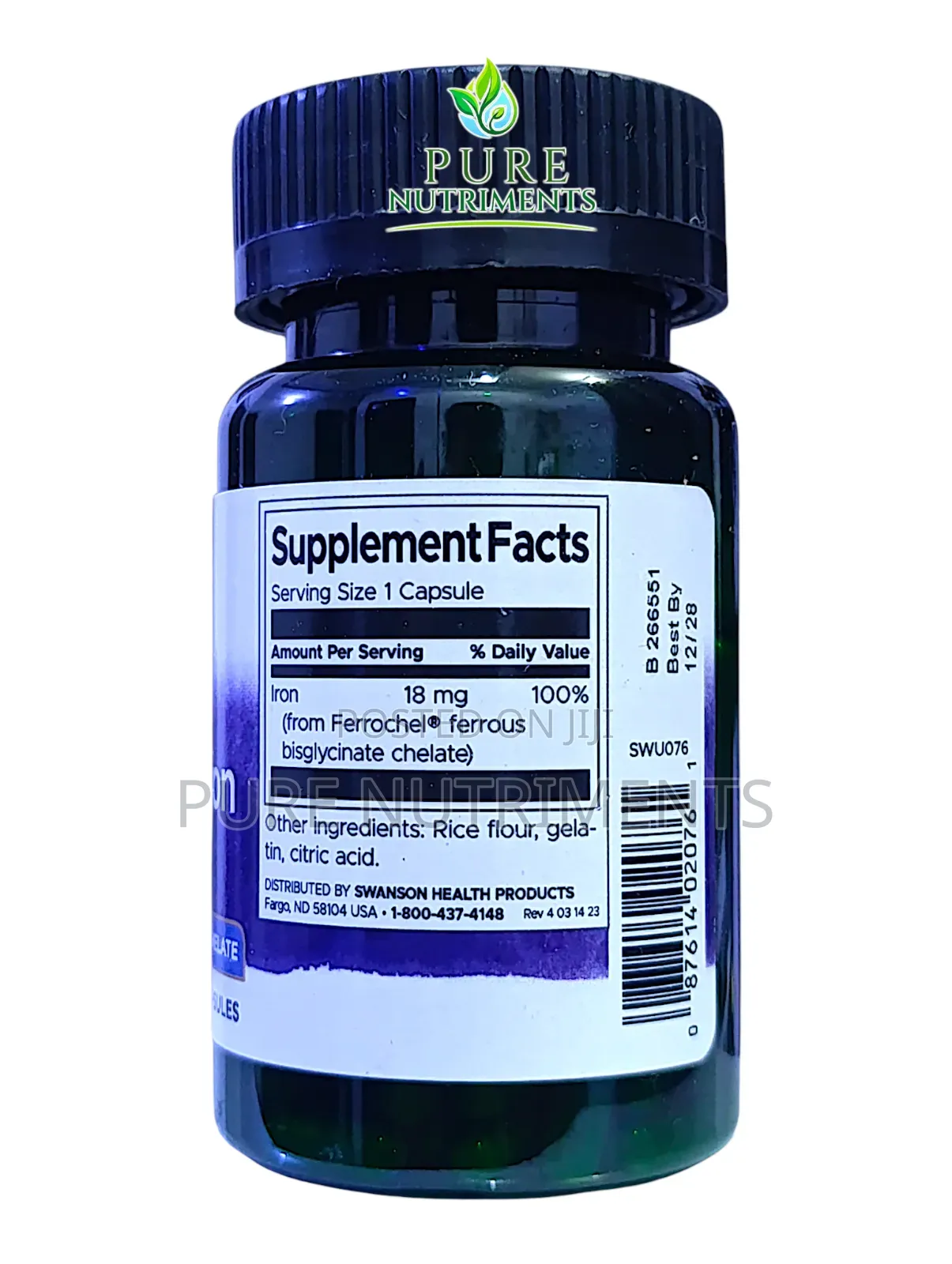 Swanson Ferrochel Iron Ferrous Bisglycinate 18mg 180 Capsules
